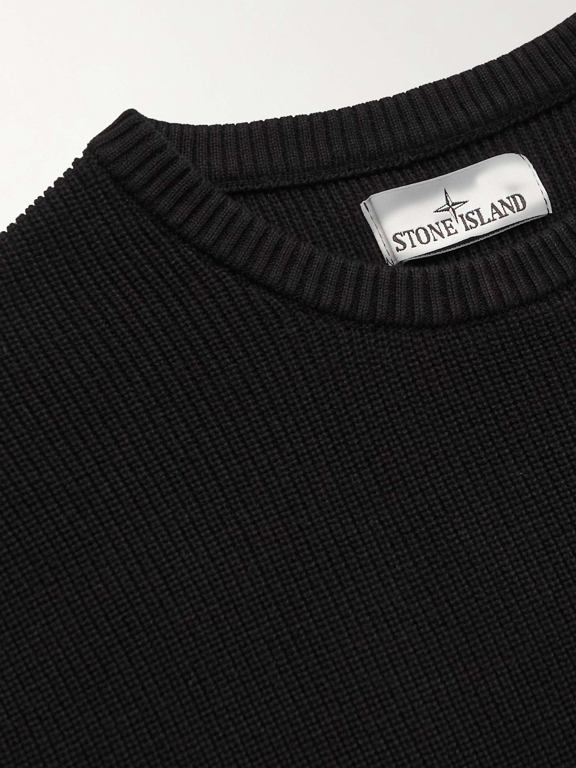 STONE ISLAND Logo-Appliquéd Cotton Sweater