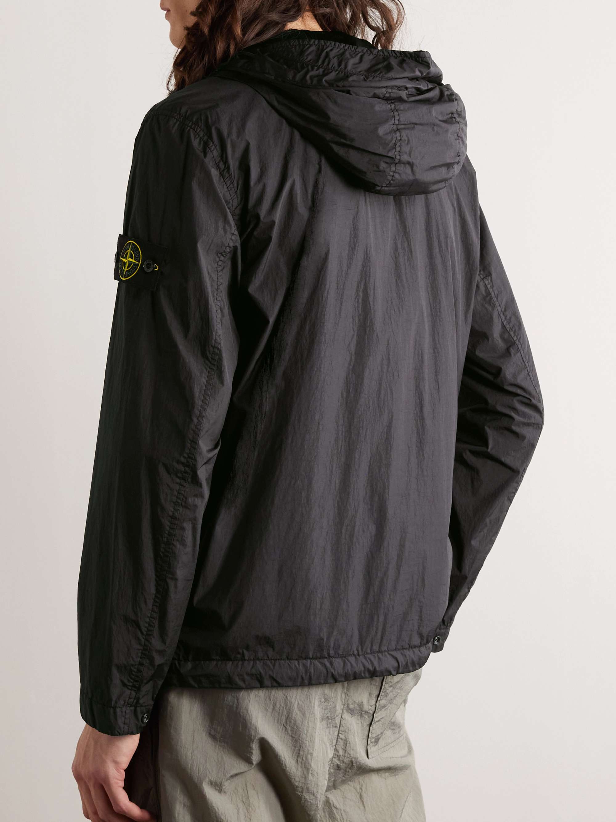 STONE ISLAND Logo-Appliquéd Crinkle Reps Nylon Hooded Jacket