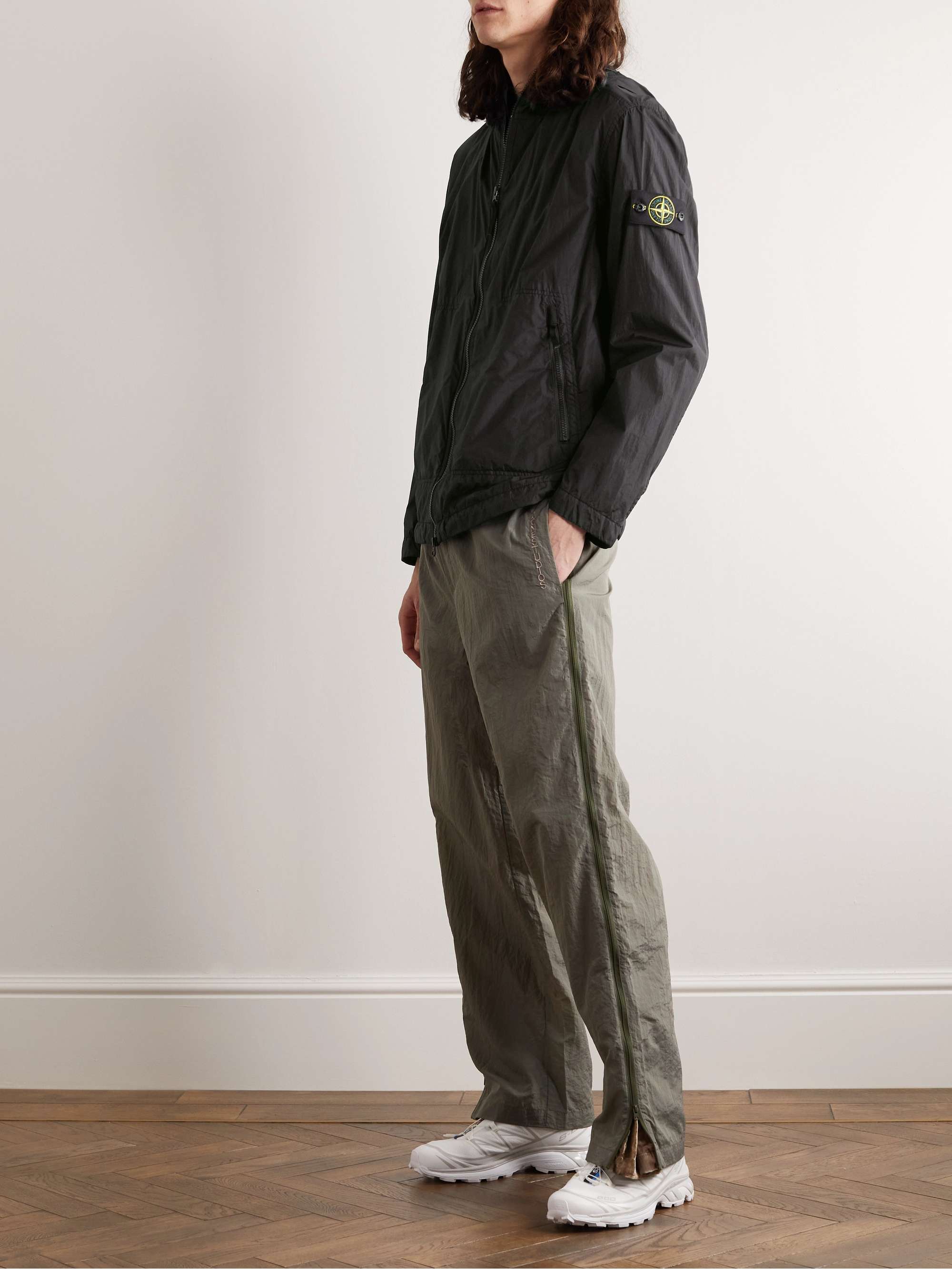 STONE ISLAND Logo-Appliquéd Crinkle Reps Nylon Hooded Jacket