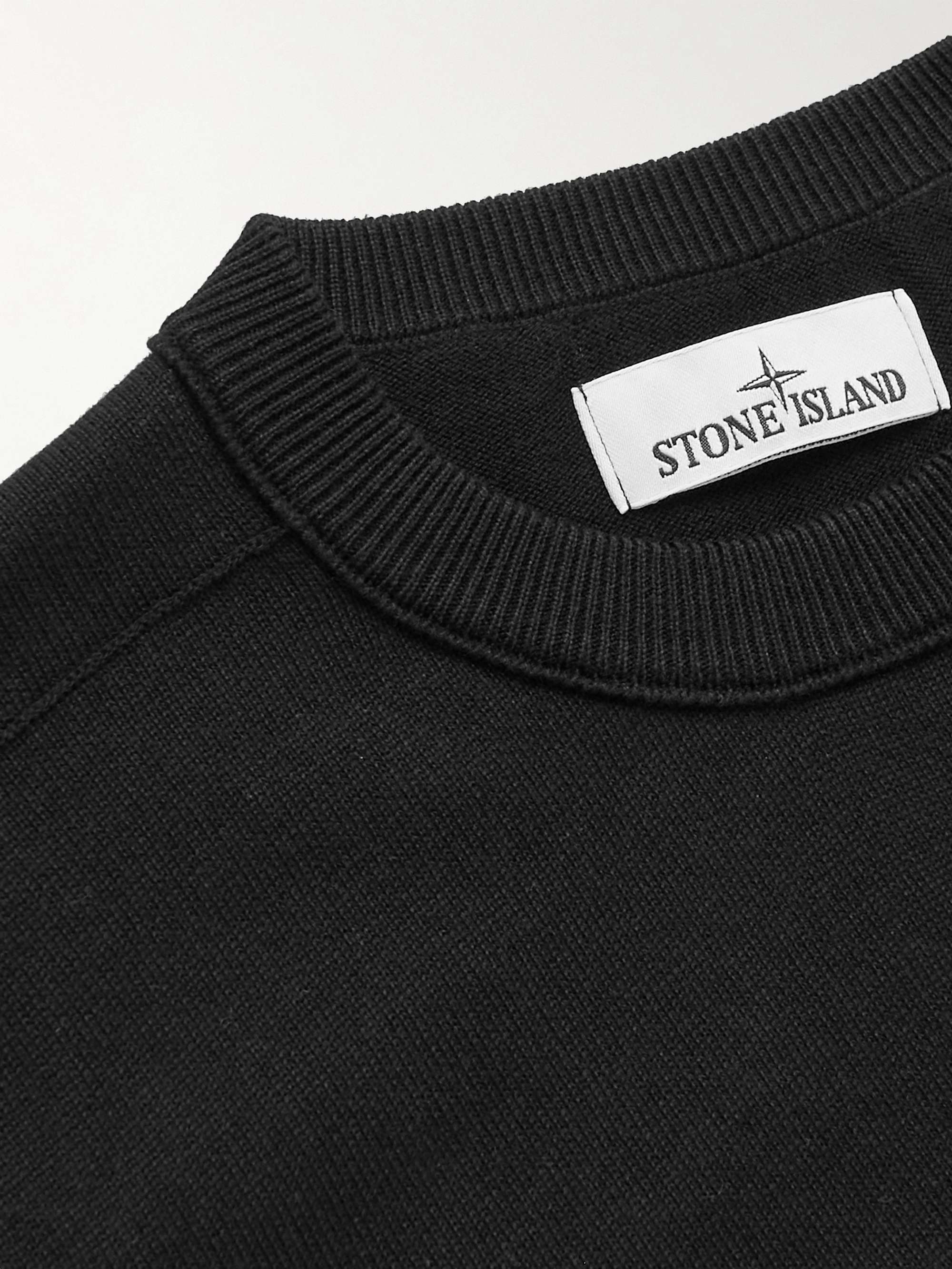 STONE ISLAND Logo-Appliquéd Cotton Sweater