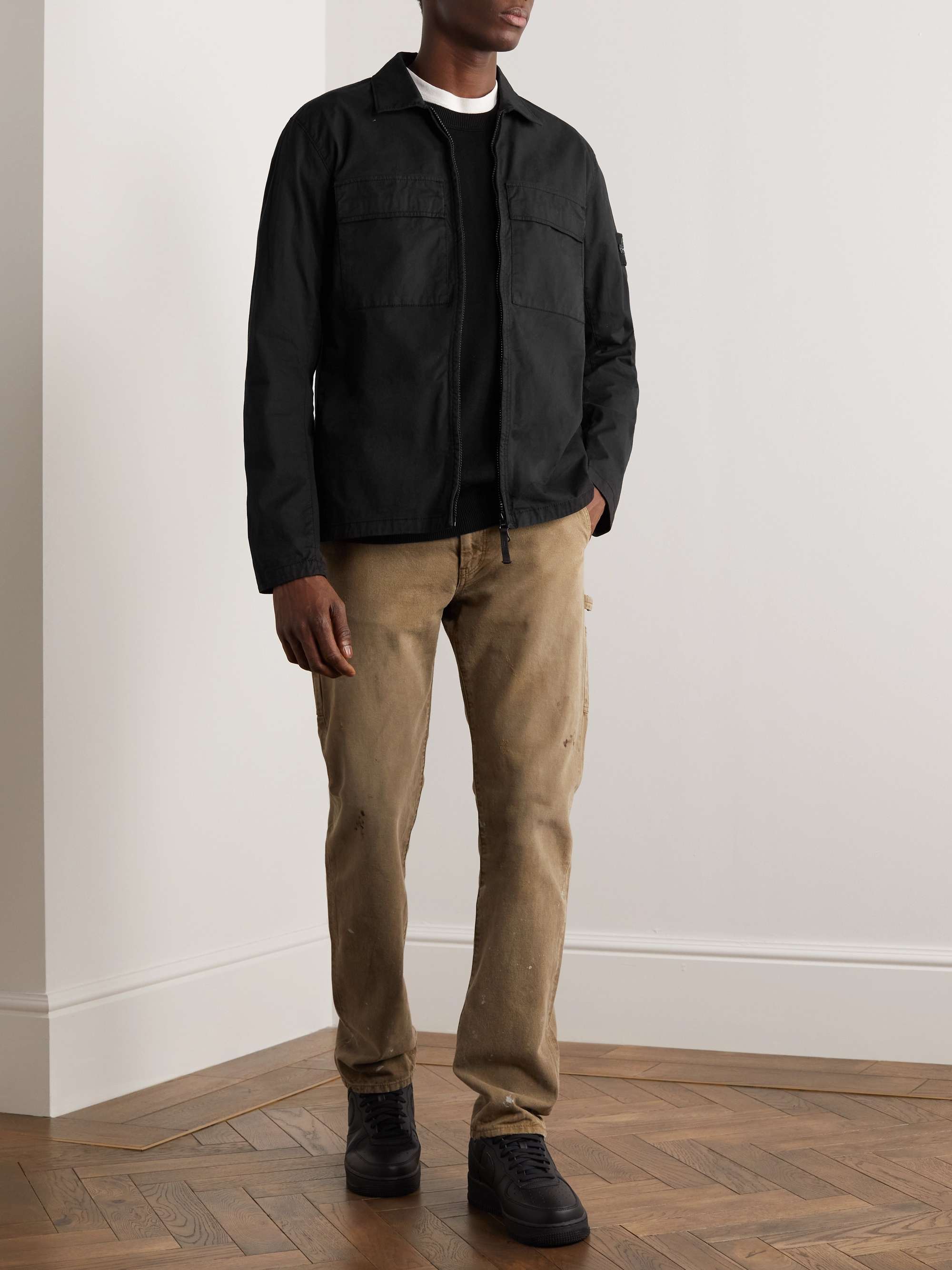 STONE ISLAND Logo-Appliquéd Cotton Sweater