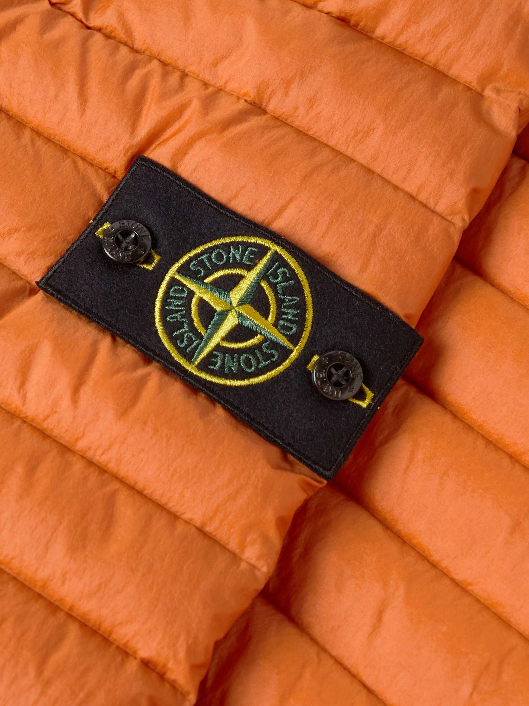 STONE ISLAND Logo-Appliquéd Quilted Nylon Hooded Down Jacket