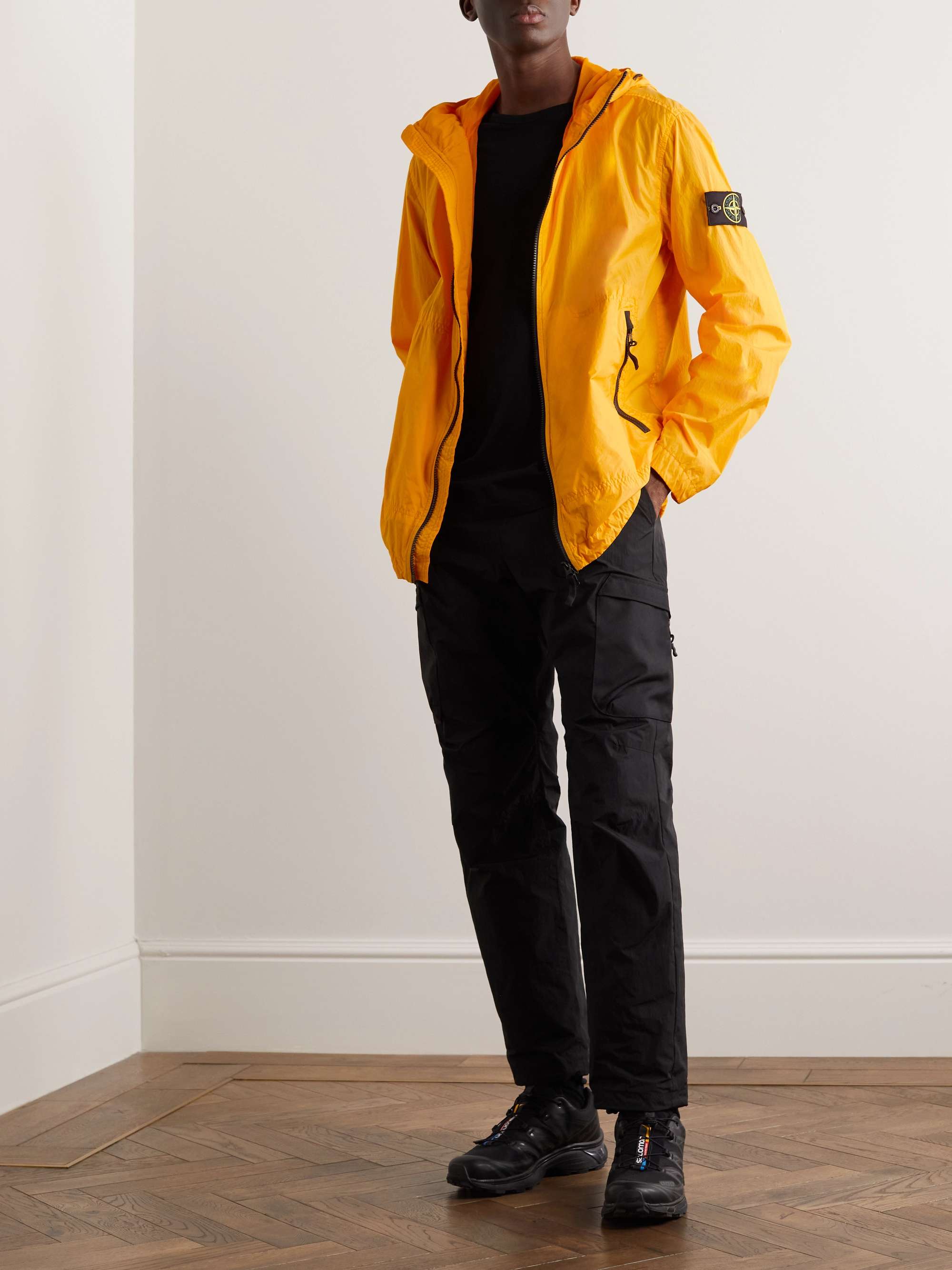 STONE ISLAND Logo-Appliquéd Crinkle Reps Nylon Hooded Jacket