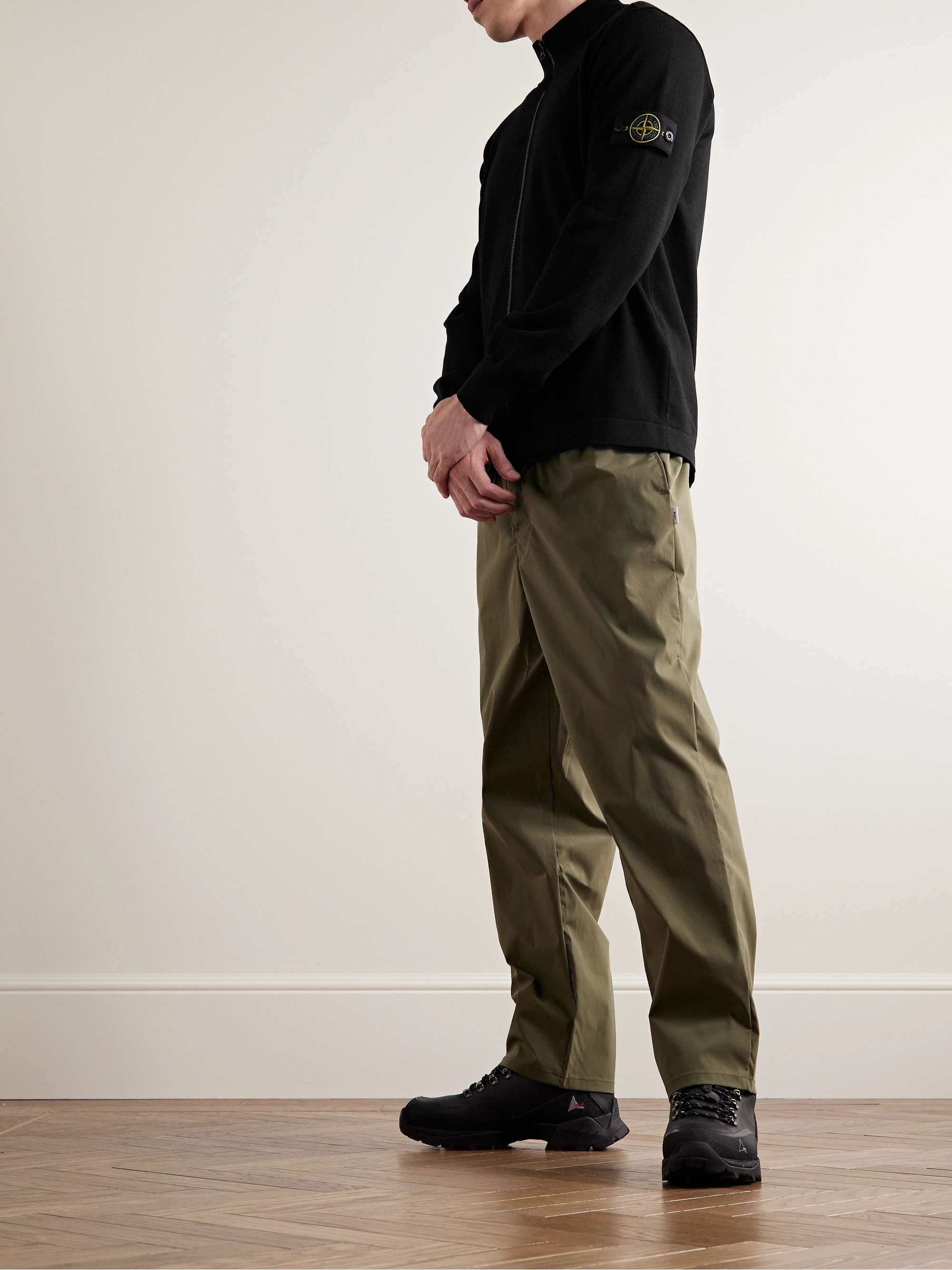STONE ISLAND Logo-Appliquéd Organic Cotton Zip-Up Cardigan