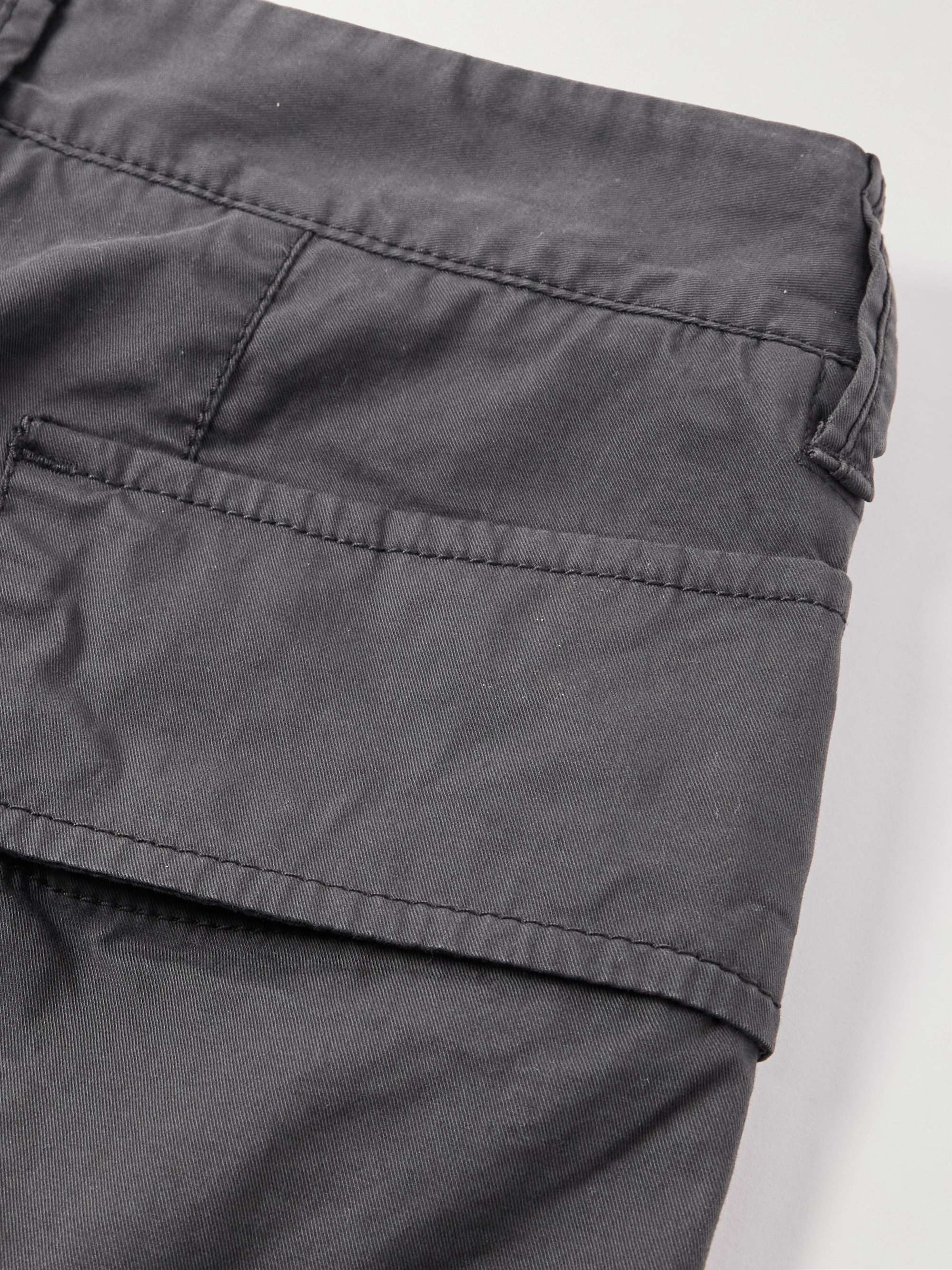 STONE ISLAND Logo-Appliquéd Straight-Leg Supima Cotton-Blend Twill Cargo Trousers