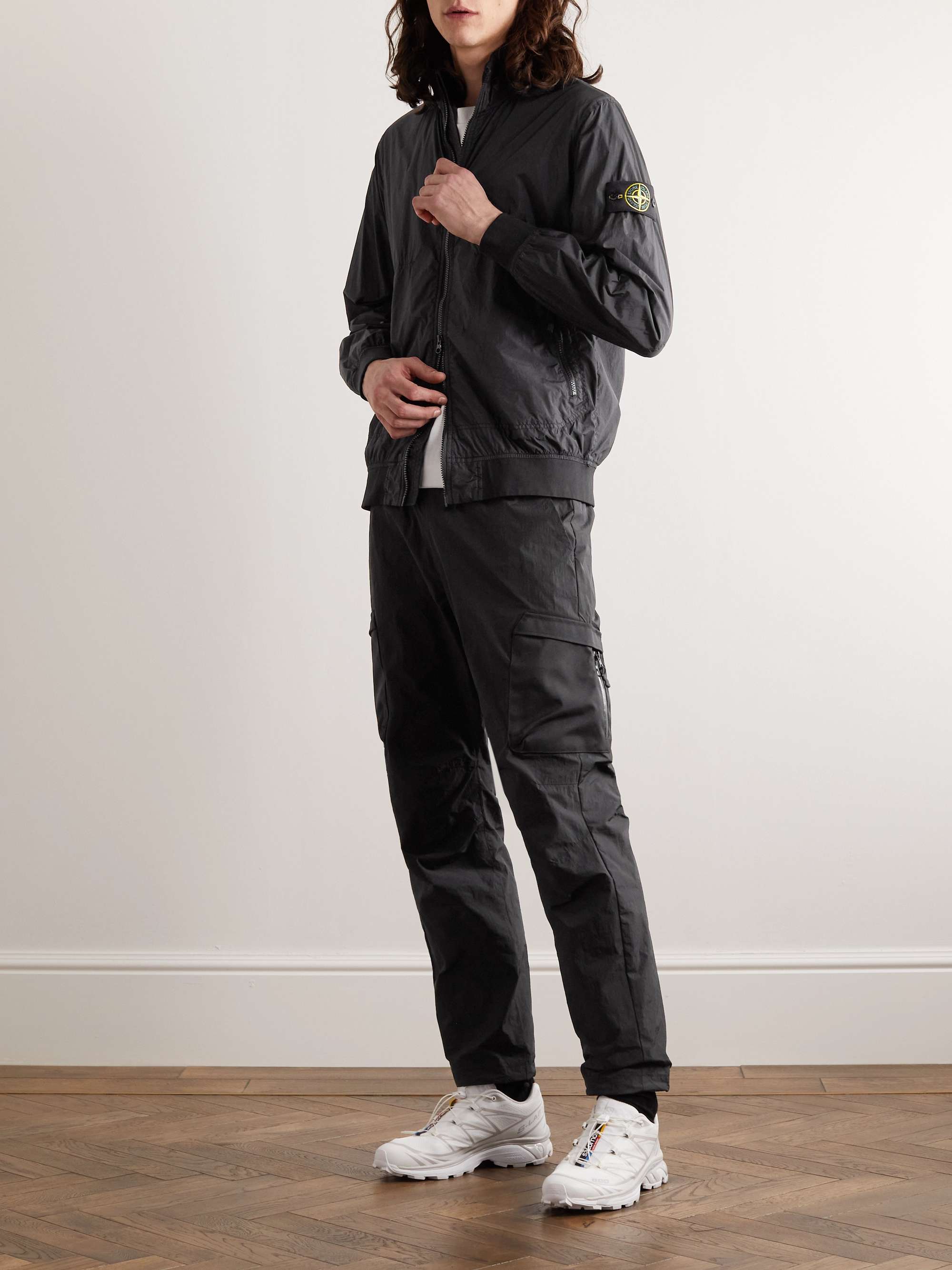 STONE ISLAND Logo-Appliquéd Crinkle Reps Nylon Jacket