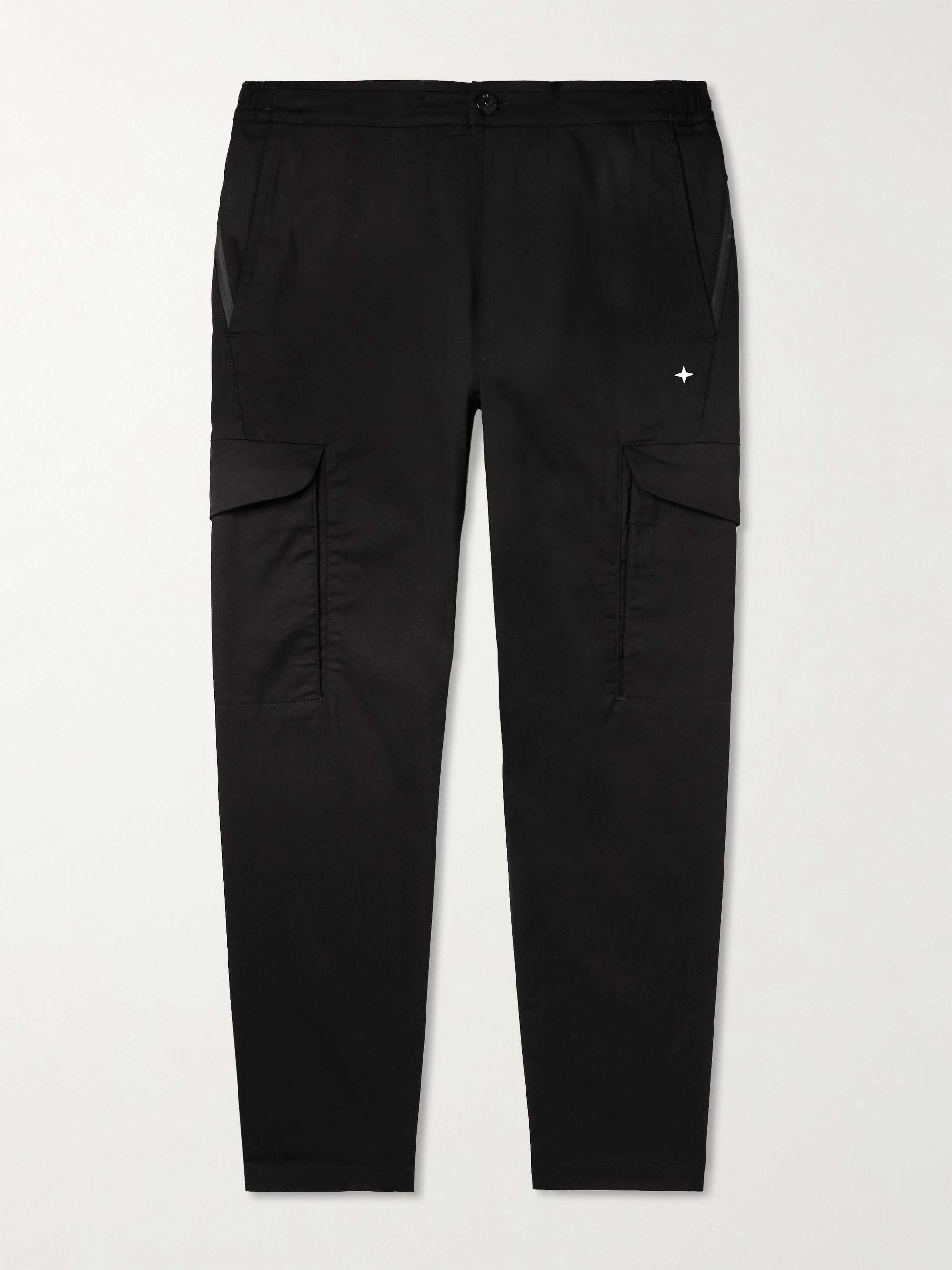 STONE ISLAND Straight-Leg Logo-Embroidered Cotton-Blend Cargo Trousers