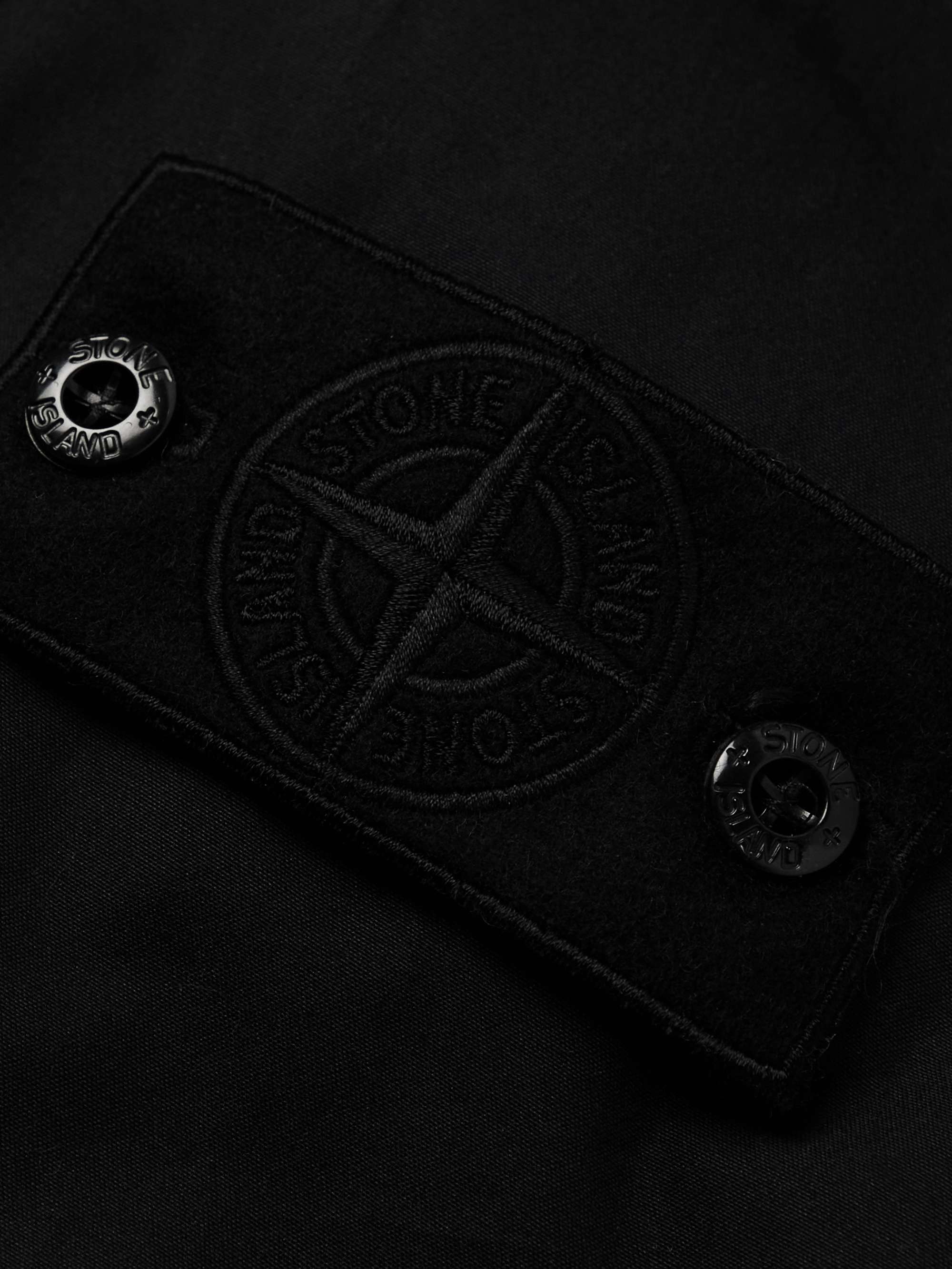 STONE ISLAND Ghost Logo-Appliquéd Cotton Coat