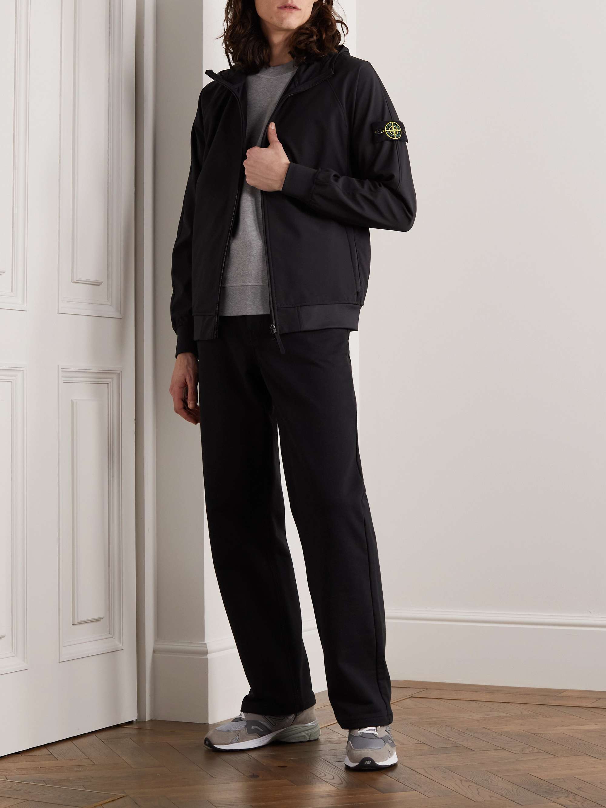 STONE ISLAND Logo-Appliquéd Shell Hooded Jacket