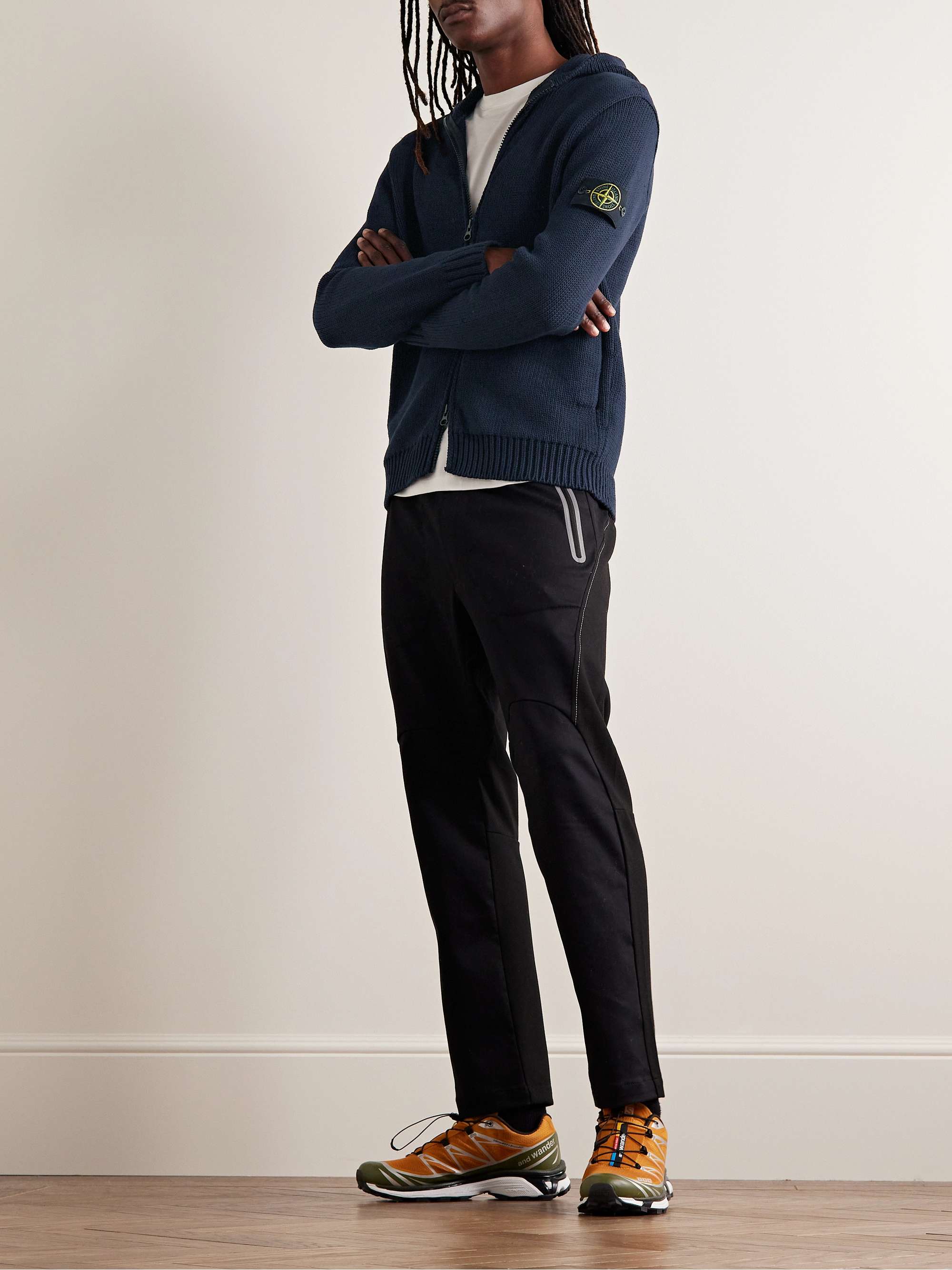 STONE ISLAND Logo-Appliquéd Cotton Zip-Up Hoodie for Men | MR PORTER