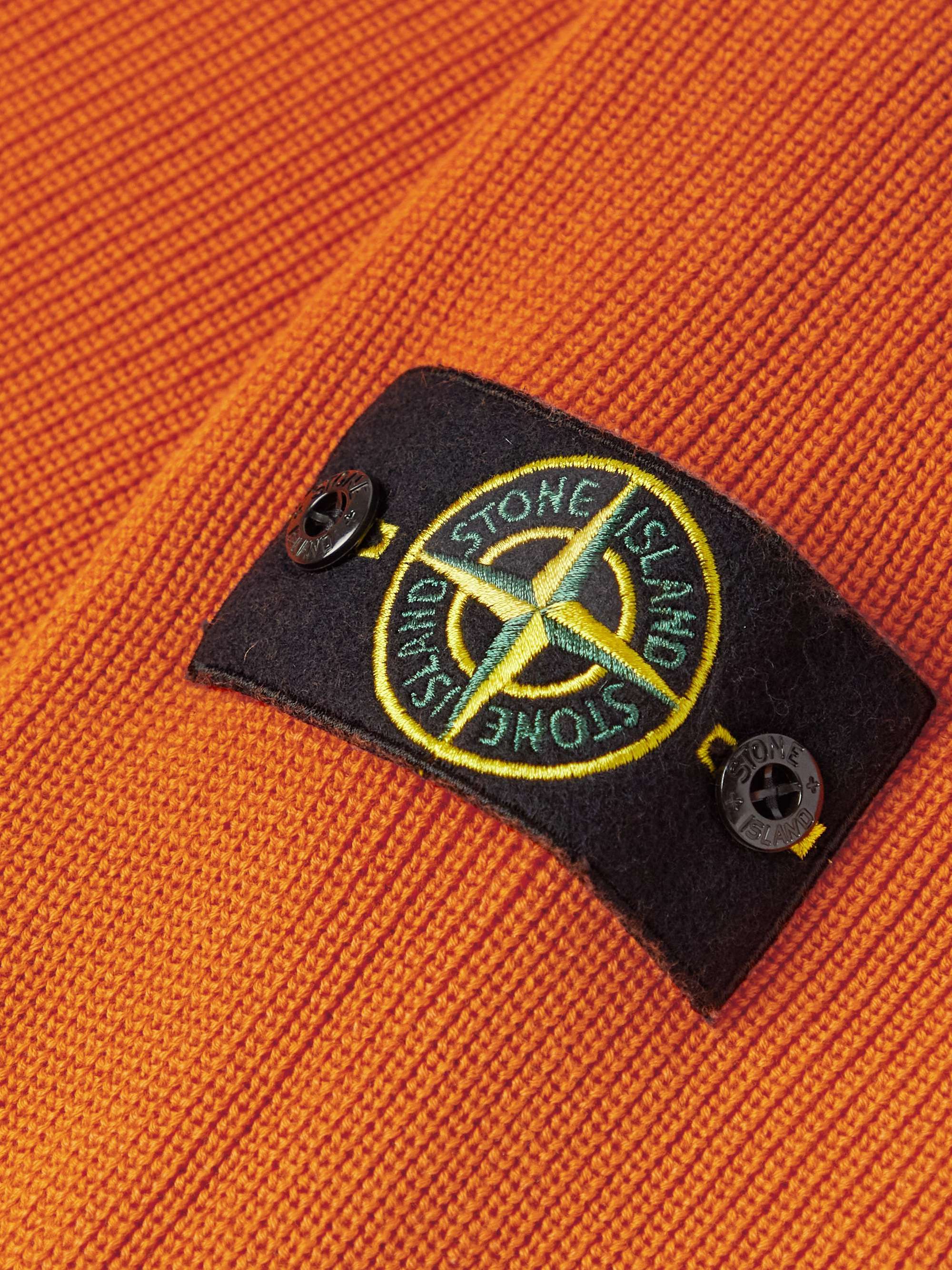 STONE ISLAND Logo-Appliquéd Cotton Sweater