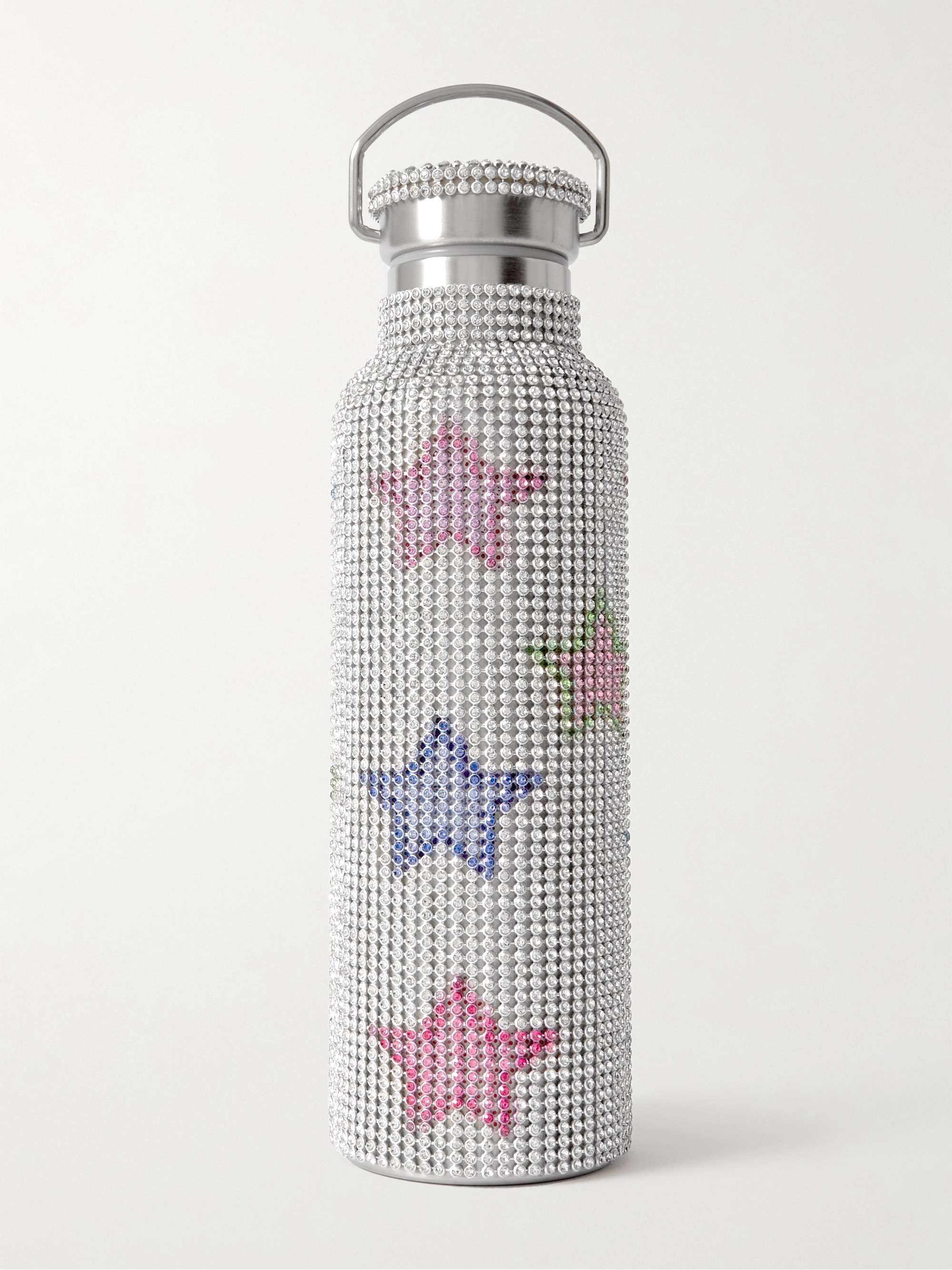 COLLINA STRADA Crystal-Embellished Stainless Steel Water Bottle