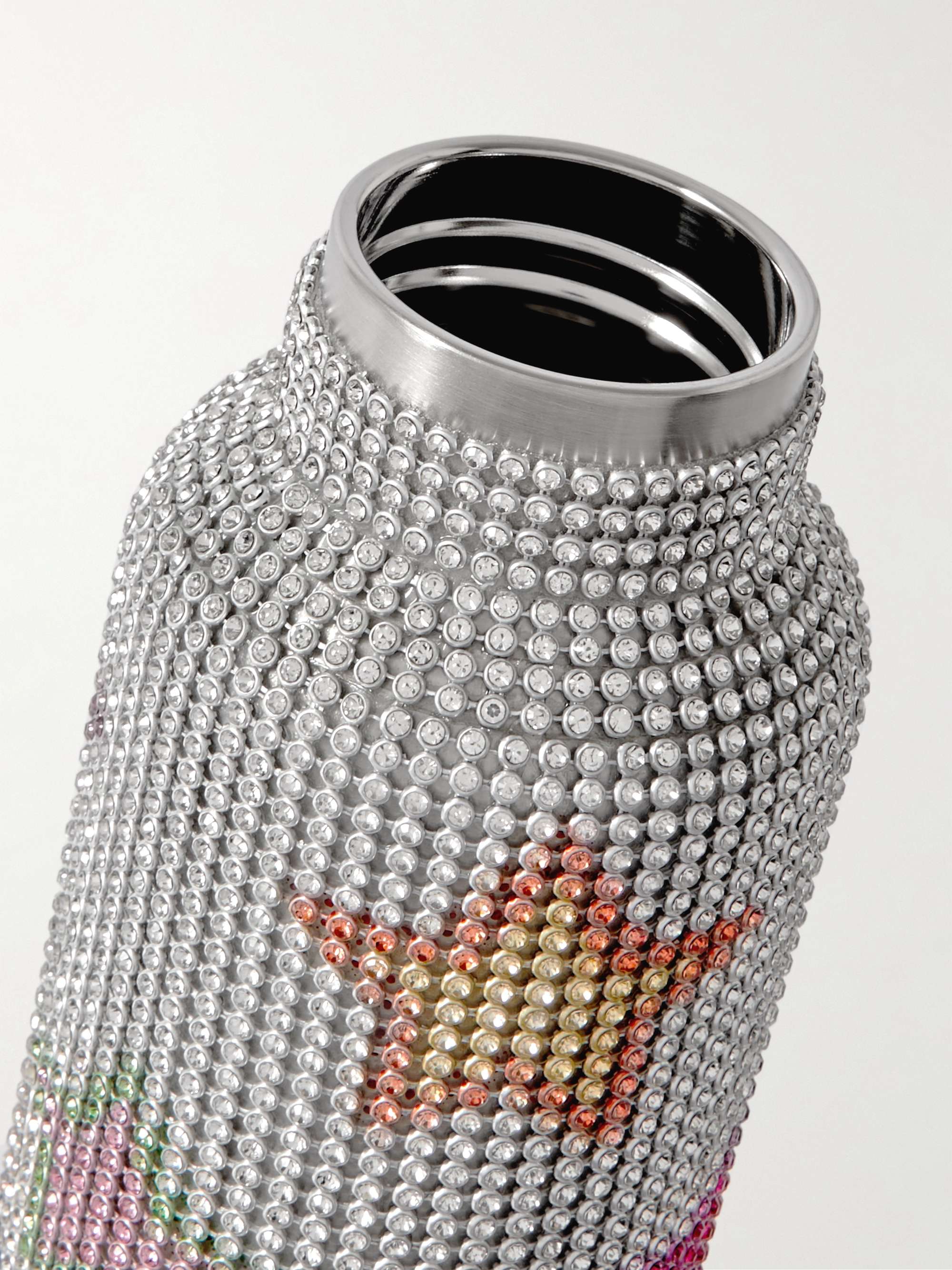 COLLINA STRADA Crystal-Embellished Stainless Steel Water Bottle