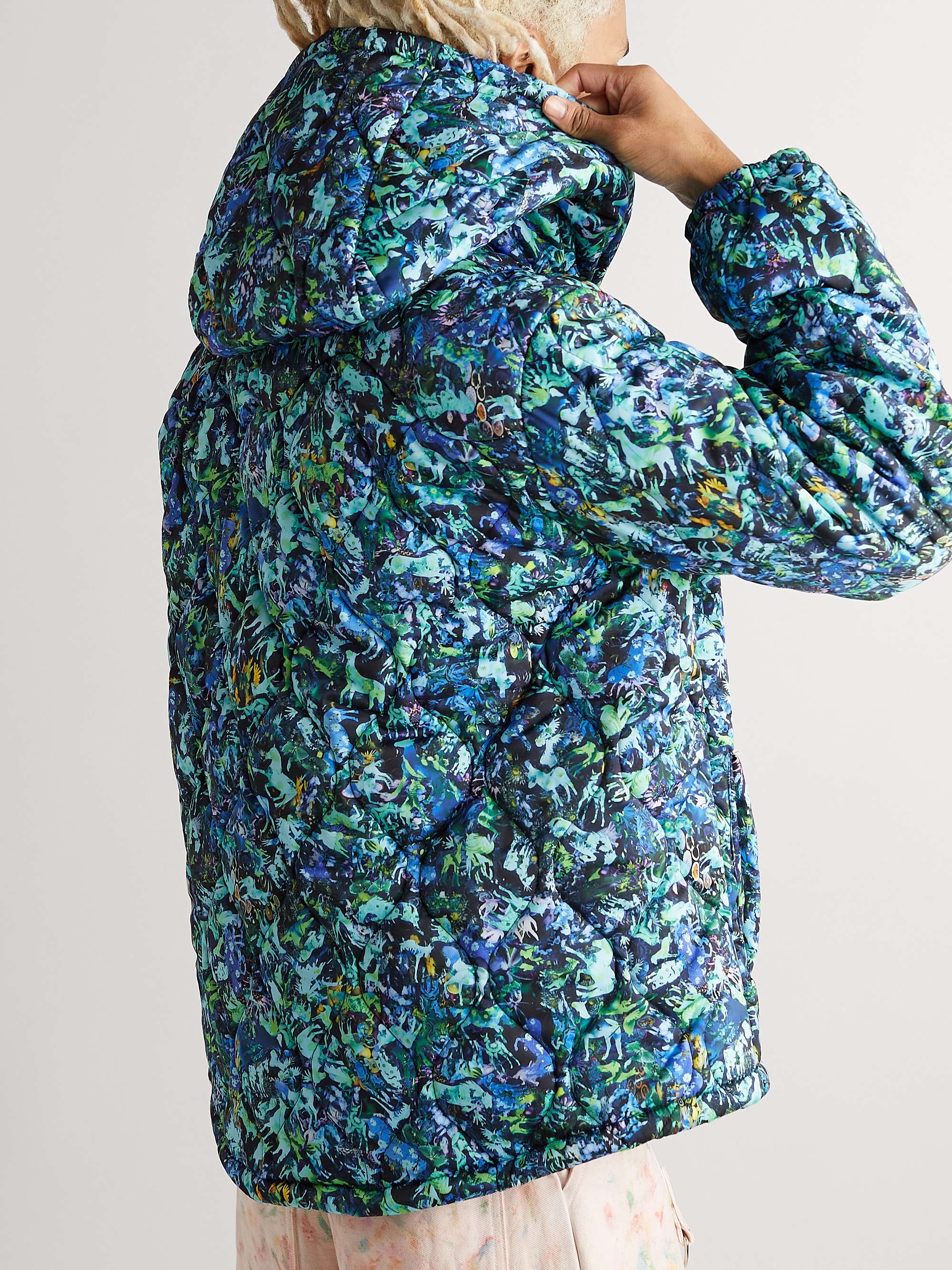 COLLINA STRADA Valley Quilted Printed Shell Hooded Jacket for Men MR