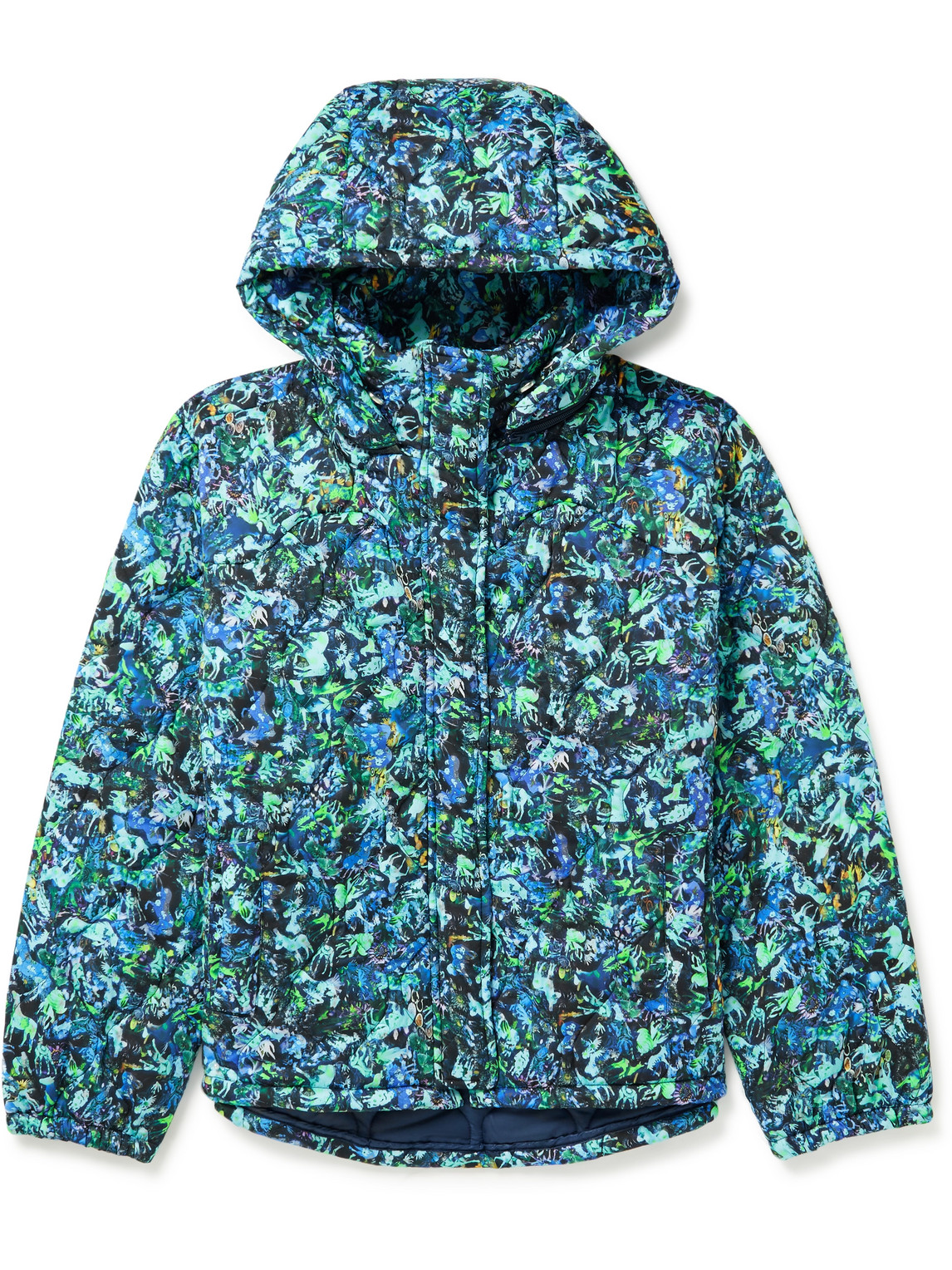COLLINA STRADA VALLEY QUILTED PRINTED SHELL HOODED JACKET