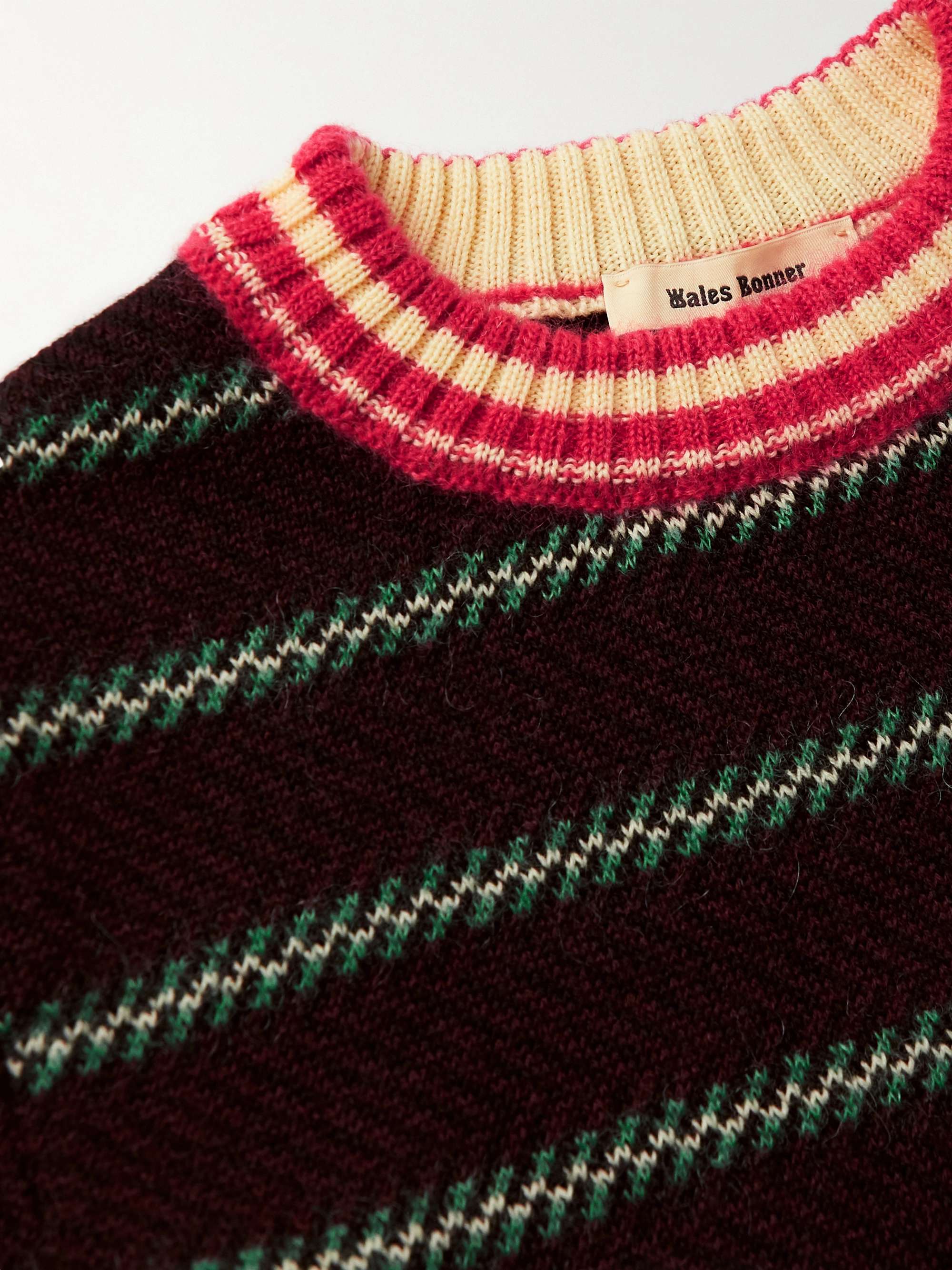 WALES BONNER Sunday Slim-Fit Virgin Wool-Blend Jacquard Sweater