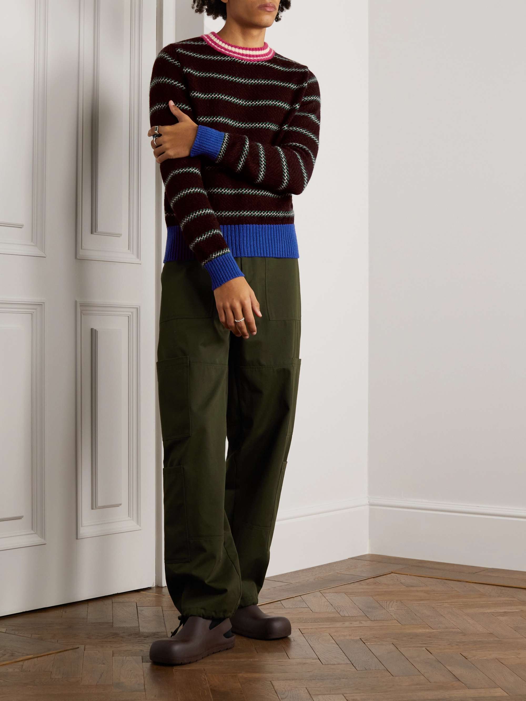 WALES BONNER Sunday Slim-Fit Virgin Wool-Blend Jacquard Sweater