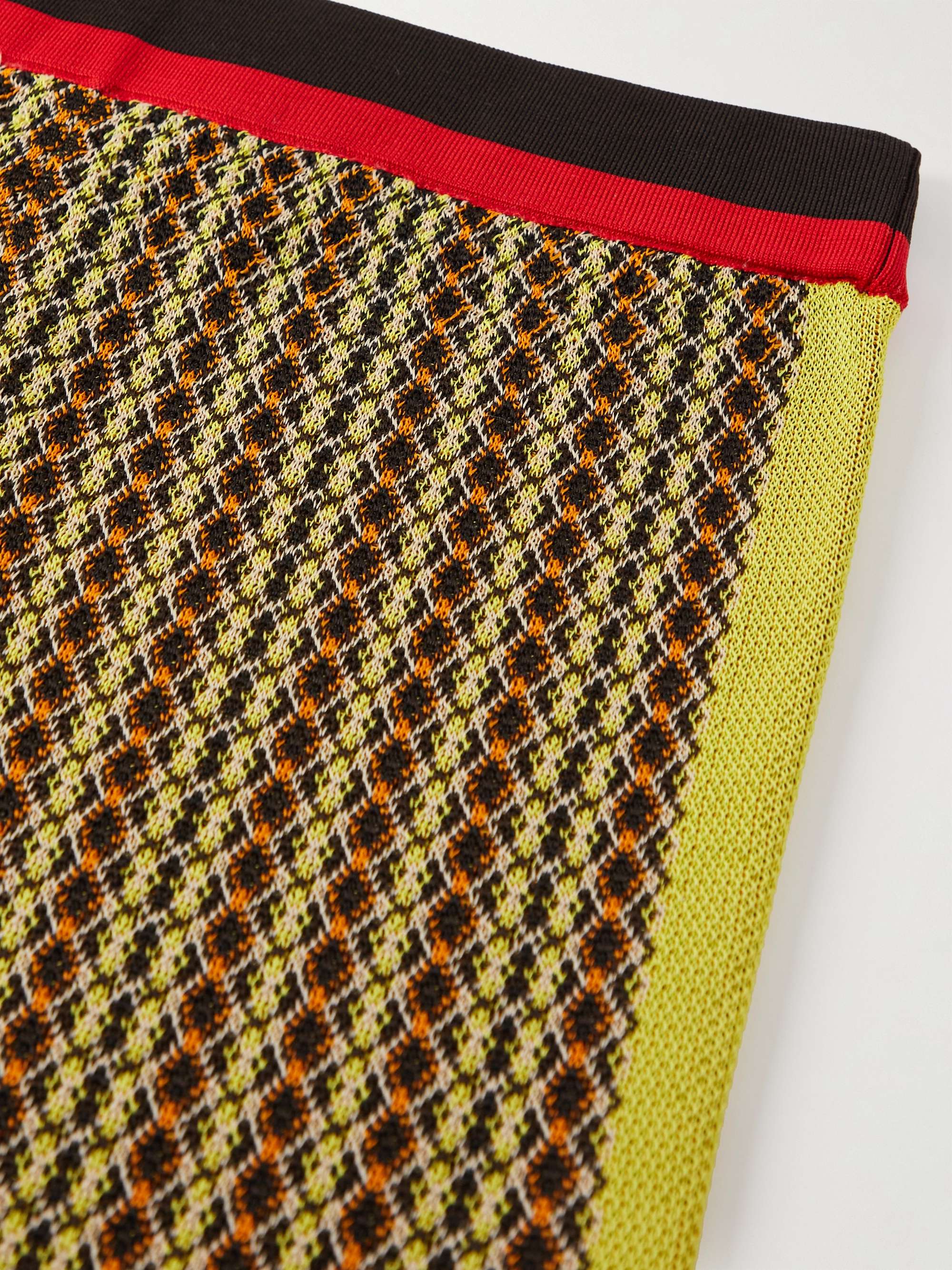 WALES BONNER Orchestre Straight-Leg Striped Jacquard-Knit Trousers