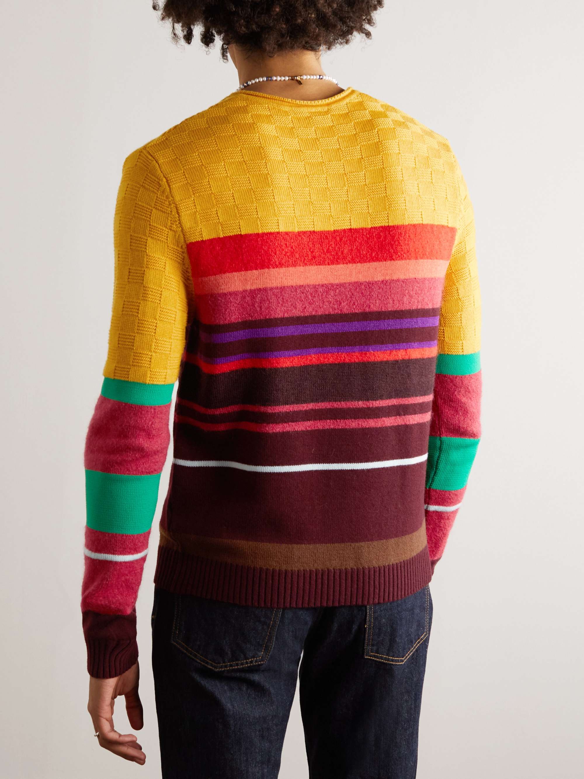 WALES BONNER Crescendo Slim-Fit Striped Merino Wool-Blend Sweater