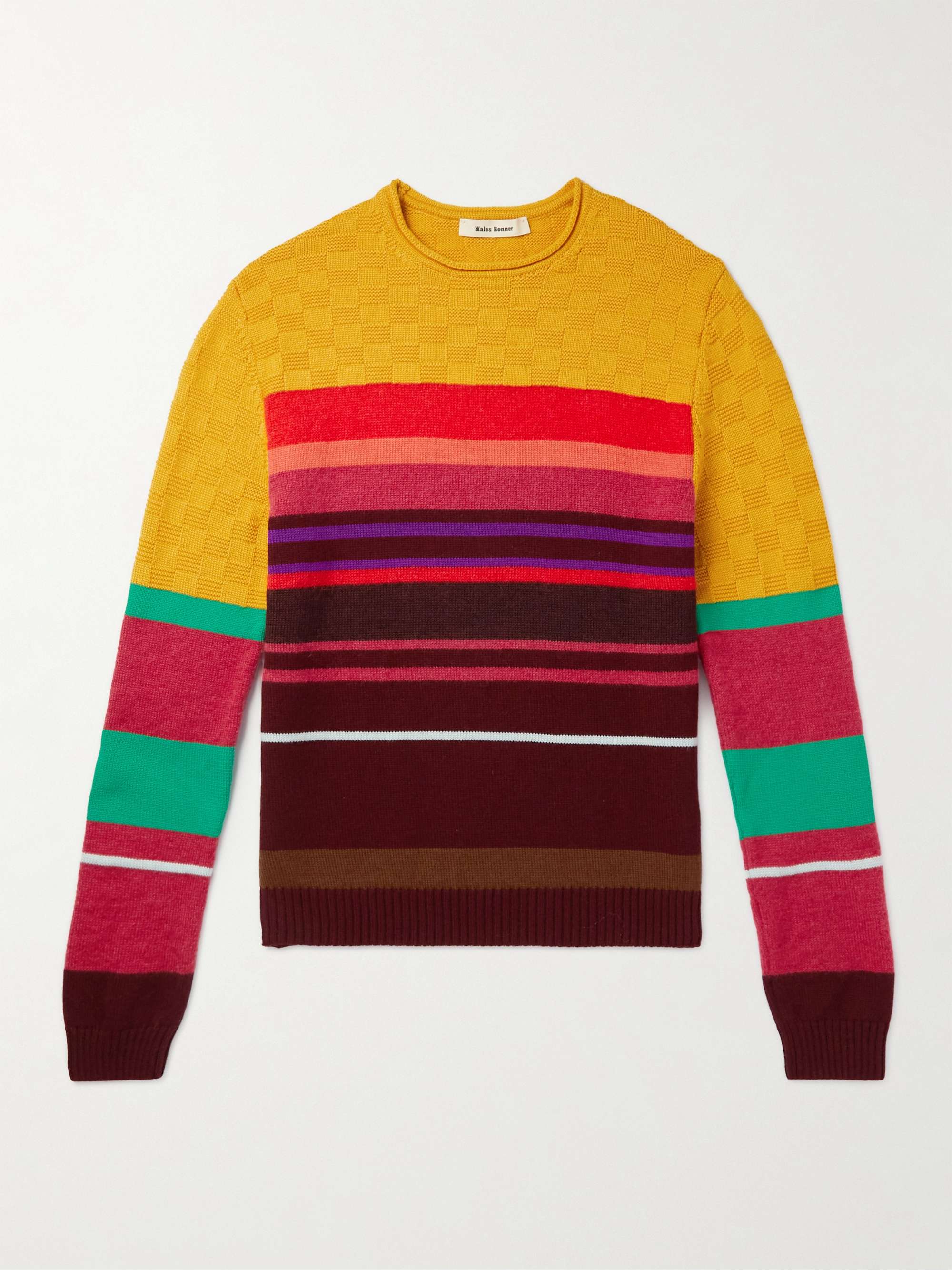 WALES BONNER Crescendo Slim-Fit Striped Merino Wool-Blend Sweater