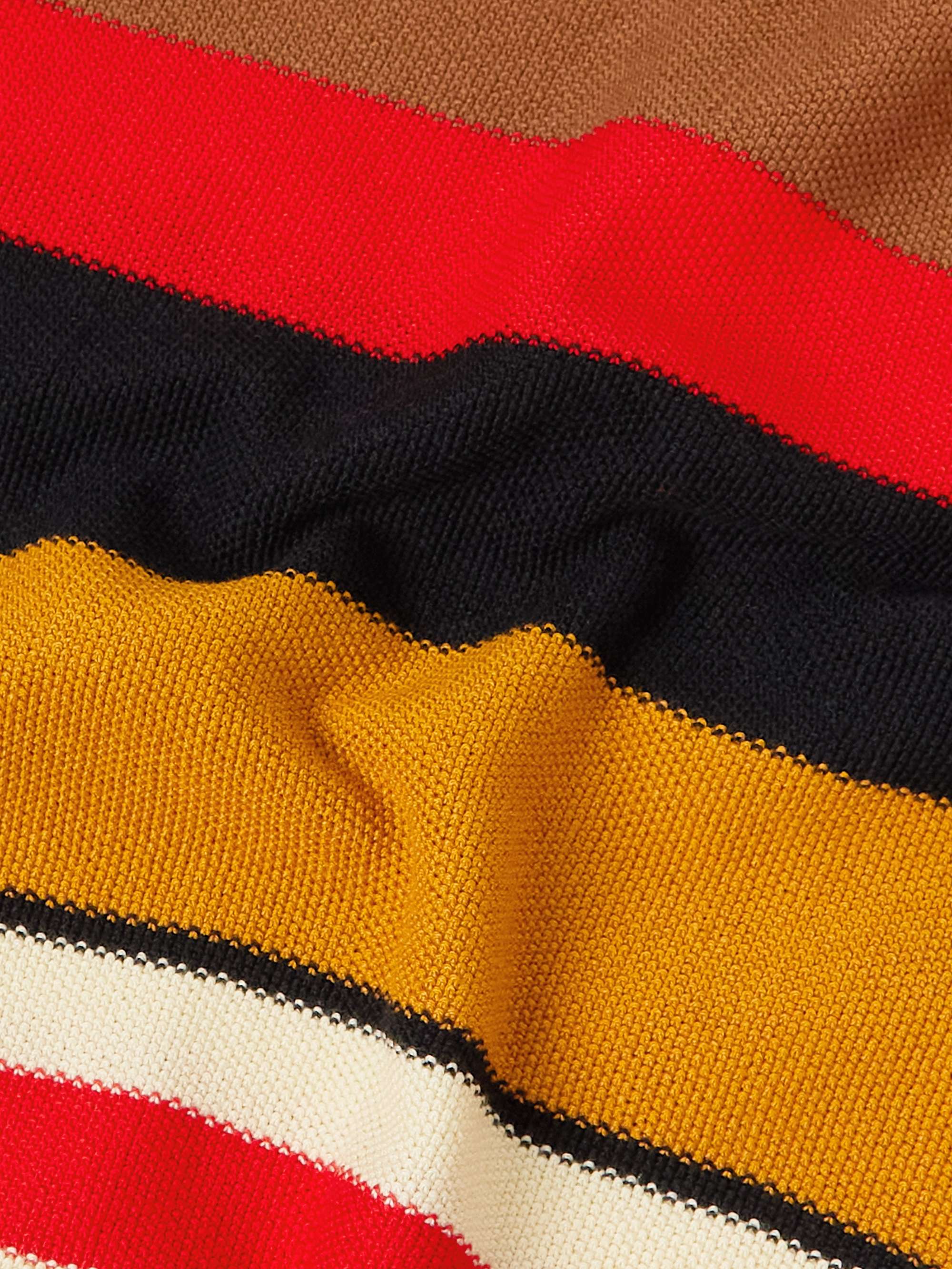 WALES BONNER Sun Striped Cotton-Jacquard Polo Shirt