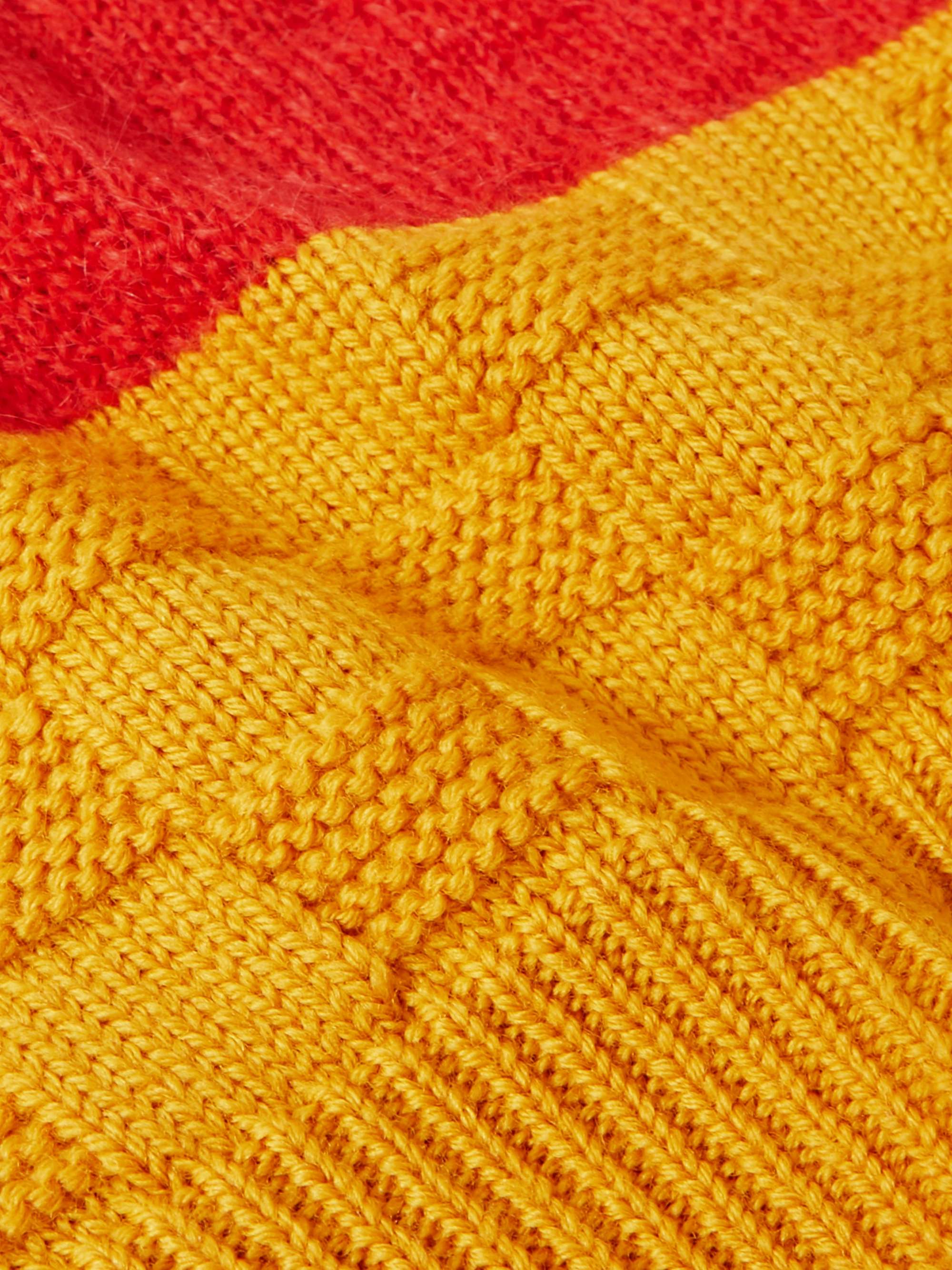 WALES BONNER Striped Merino Wool-Blend Beanie