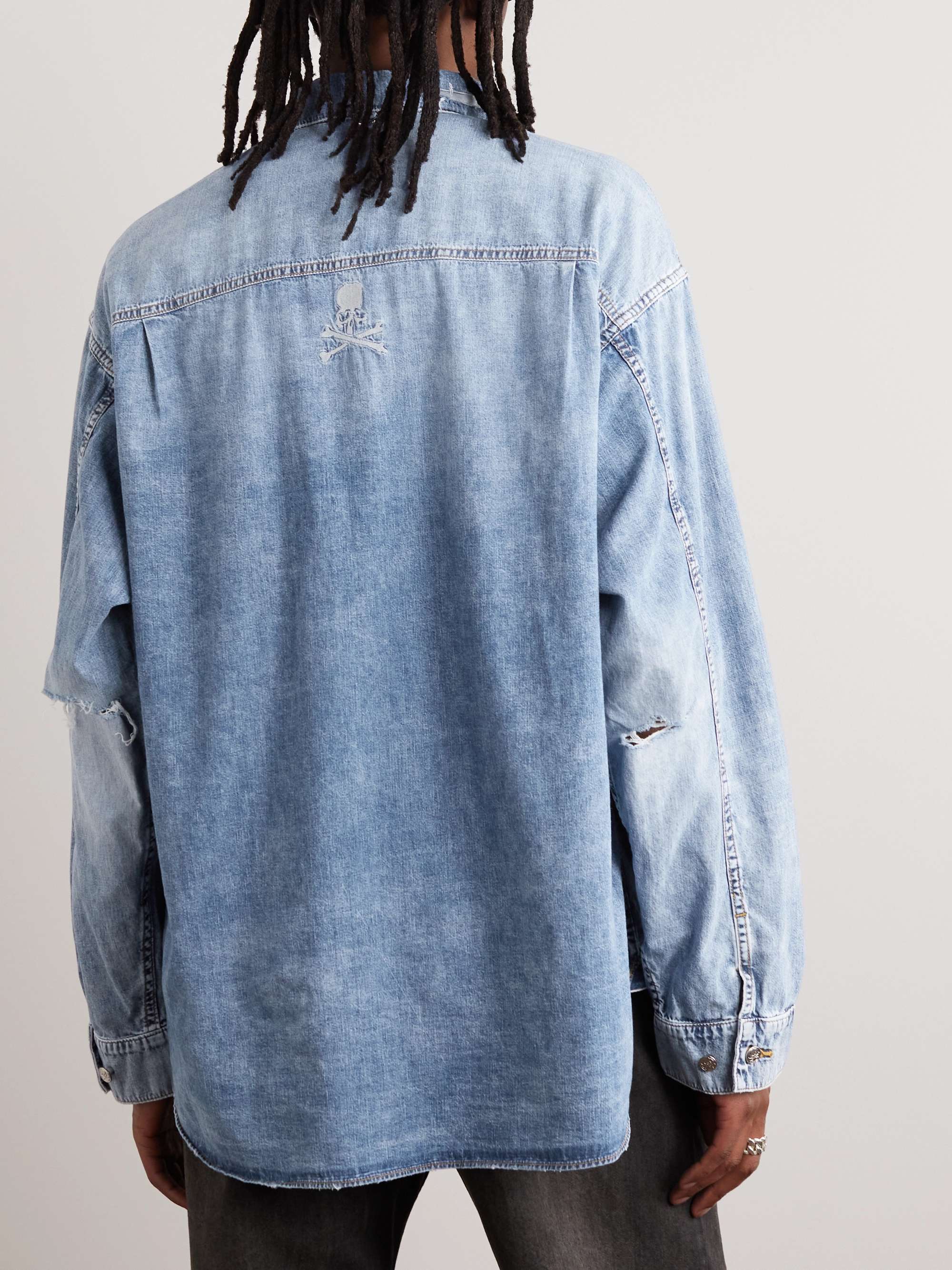 MASTERMIND WORLD Embroidered Denim Shirt