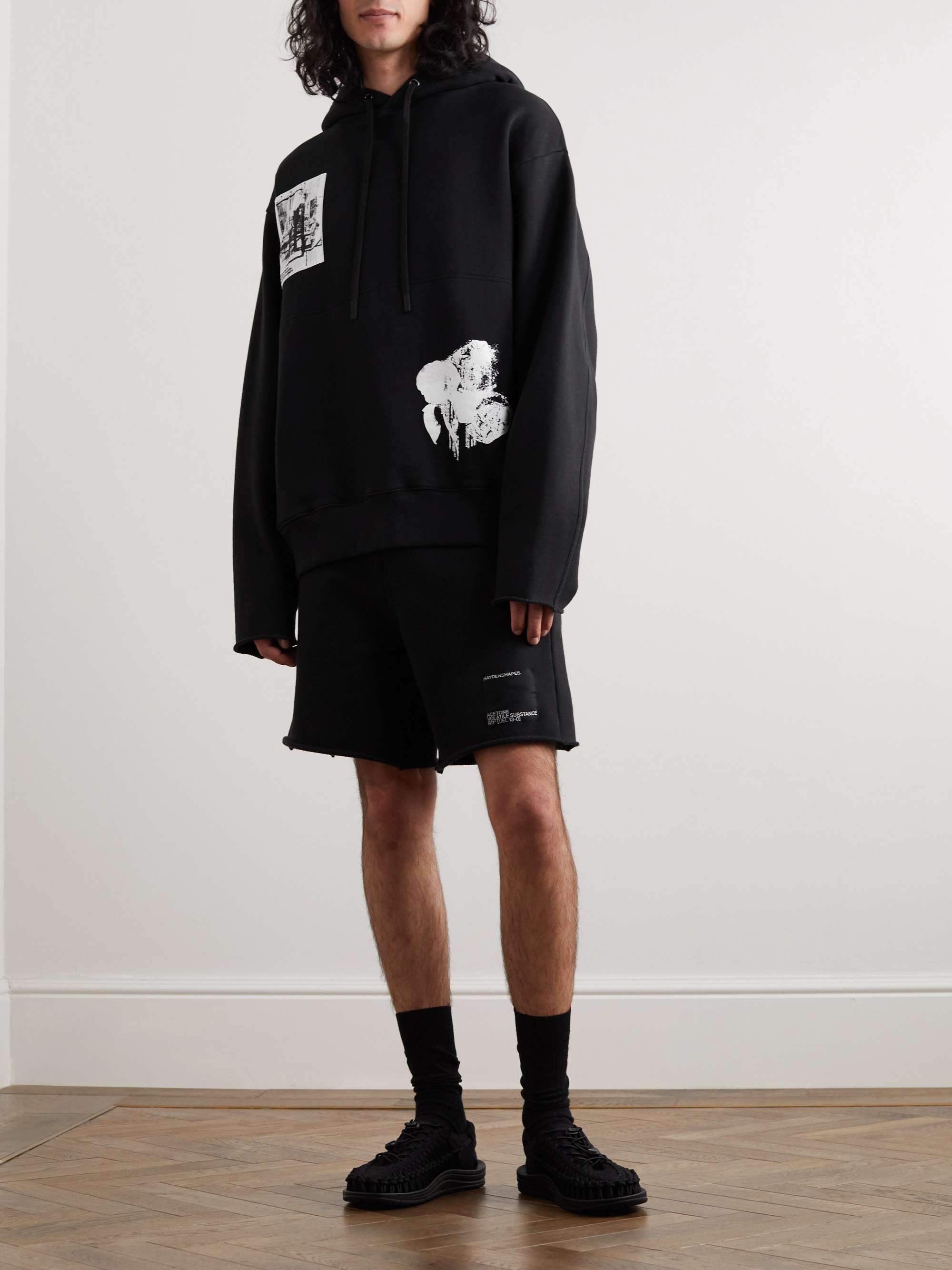HAYDENSHAPES Volume Straight-Leg Logo-Detailed Cotton-Jersey Shorts