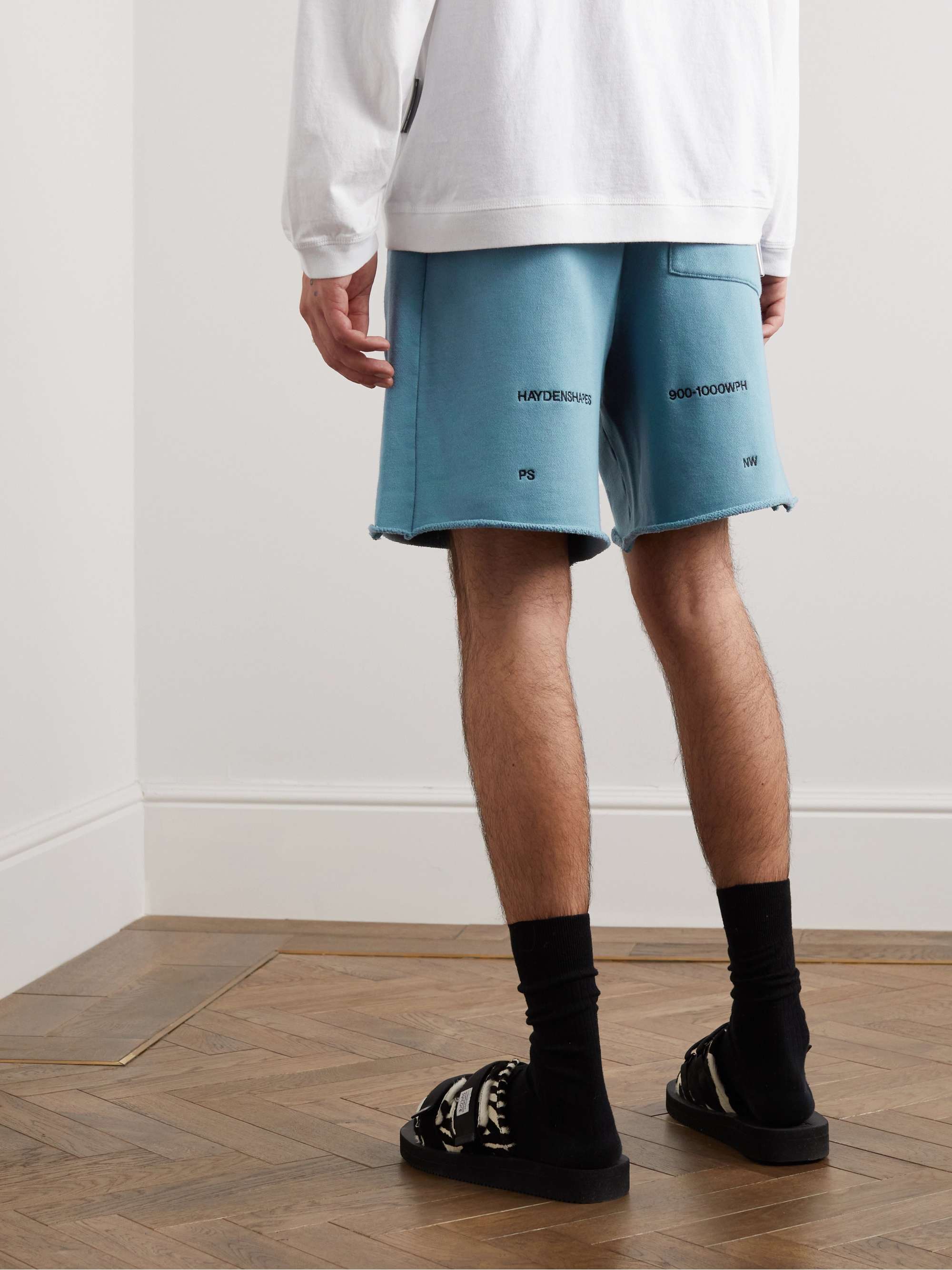 HAYDENSHAPES Volume Straight-Leg Logo-Detailed Cotton-Jersey Shorts