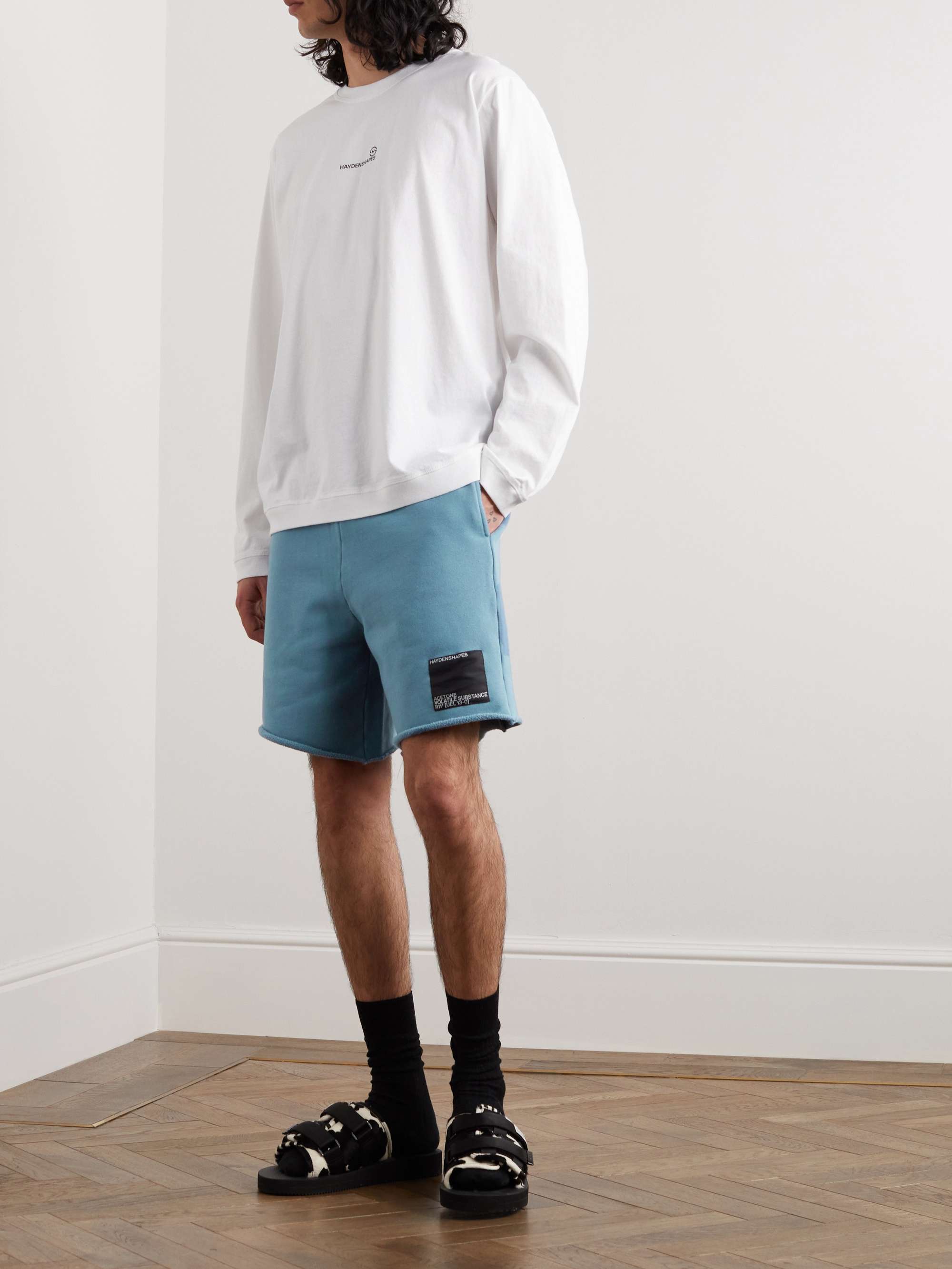 HAYDENSHAPES Volume Straight-Leg Logo-Detailed Cotton-Jersey Shorts