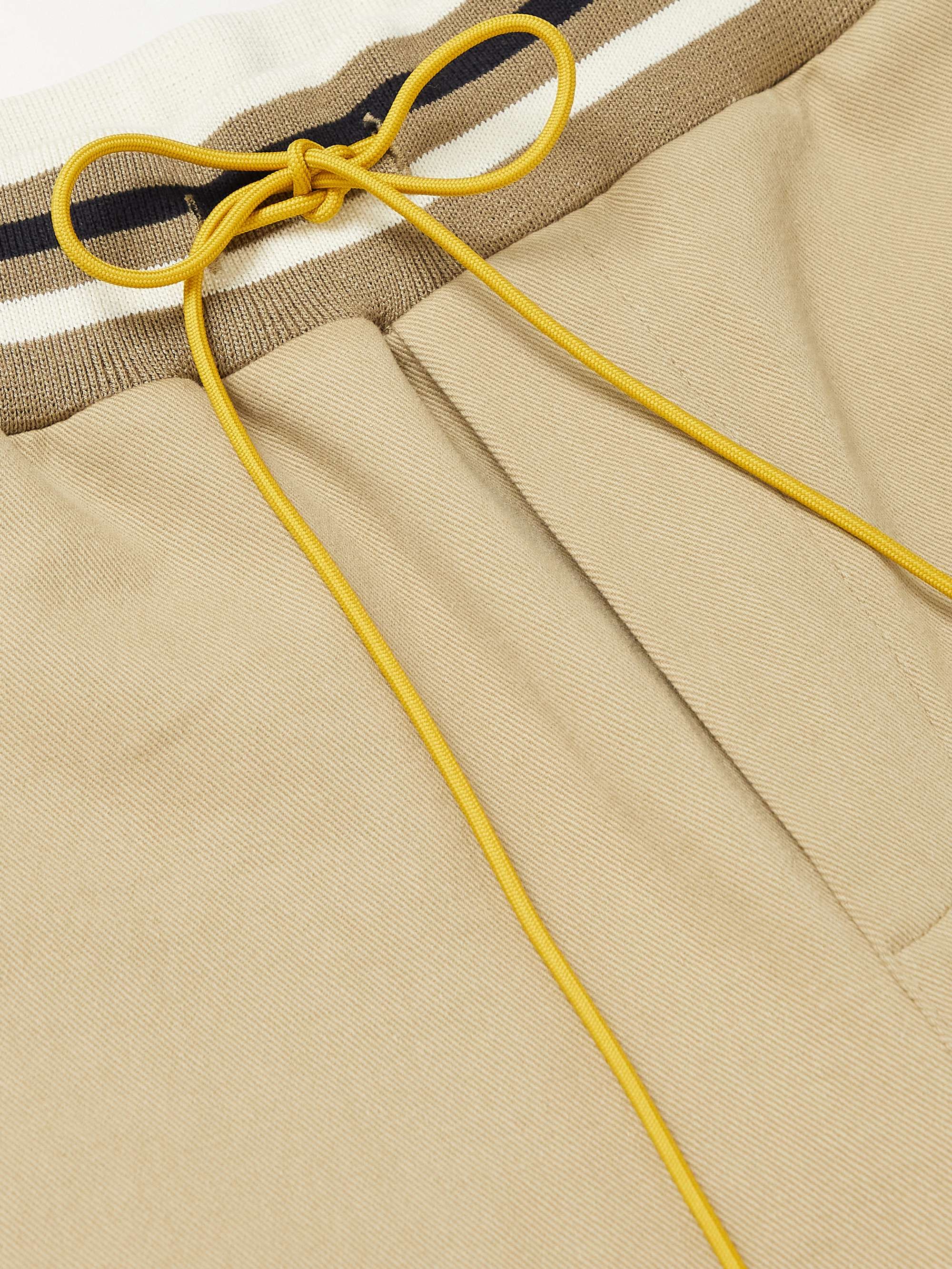 RHUDE Wine Club Straight-Leg Logo-Embroidered Cotton-Twill Sweatpants