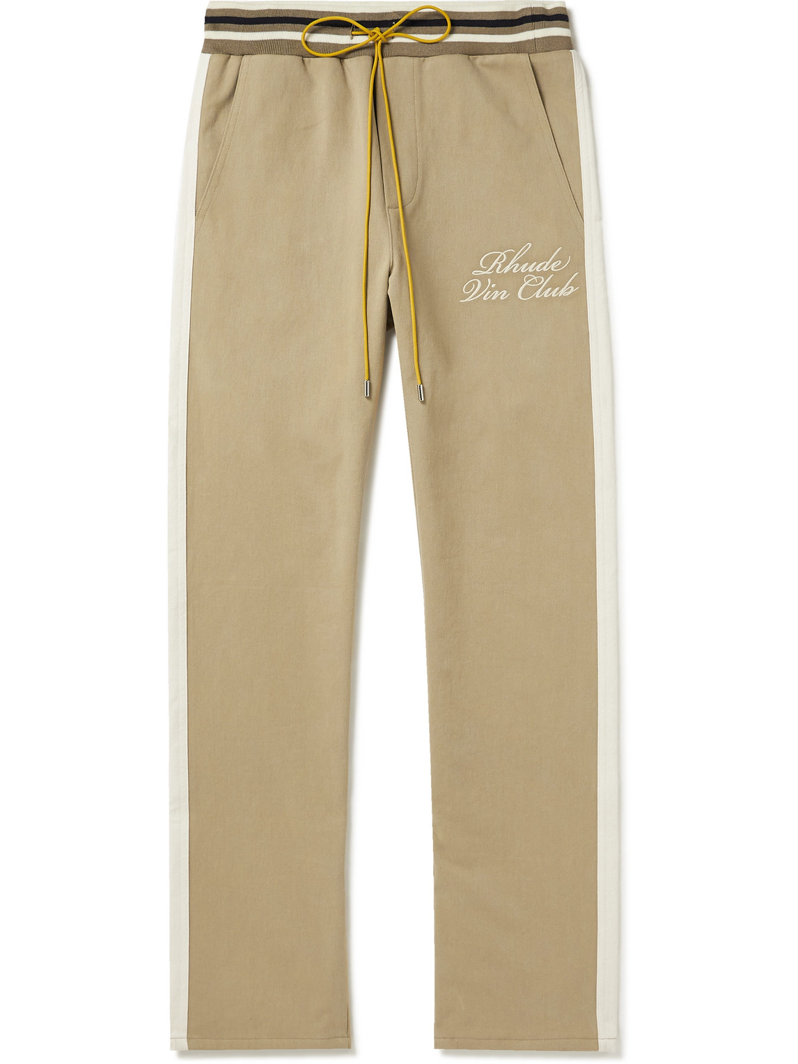 Wine Club Straight-Leg Logo-Embroidered Cotton-Twill Sweatpants