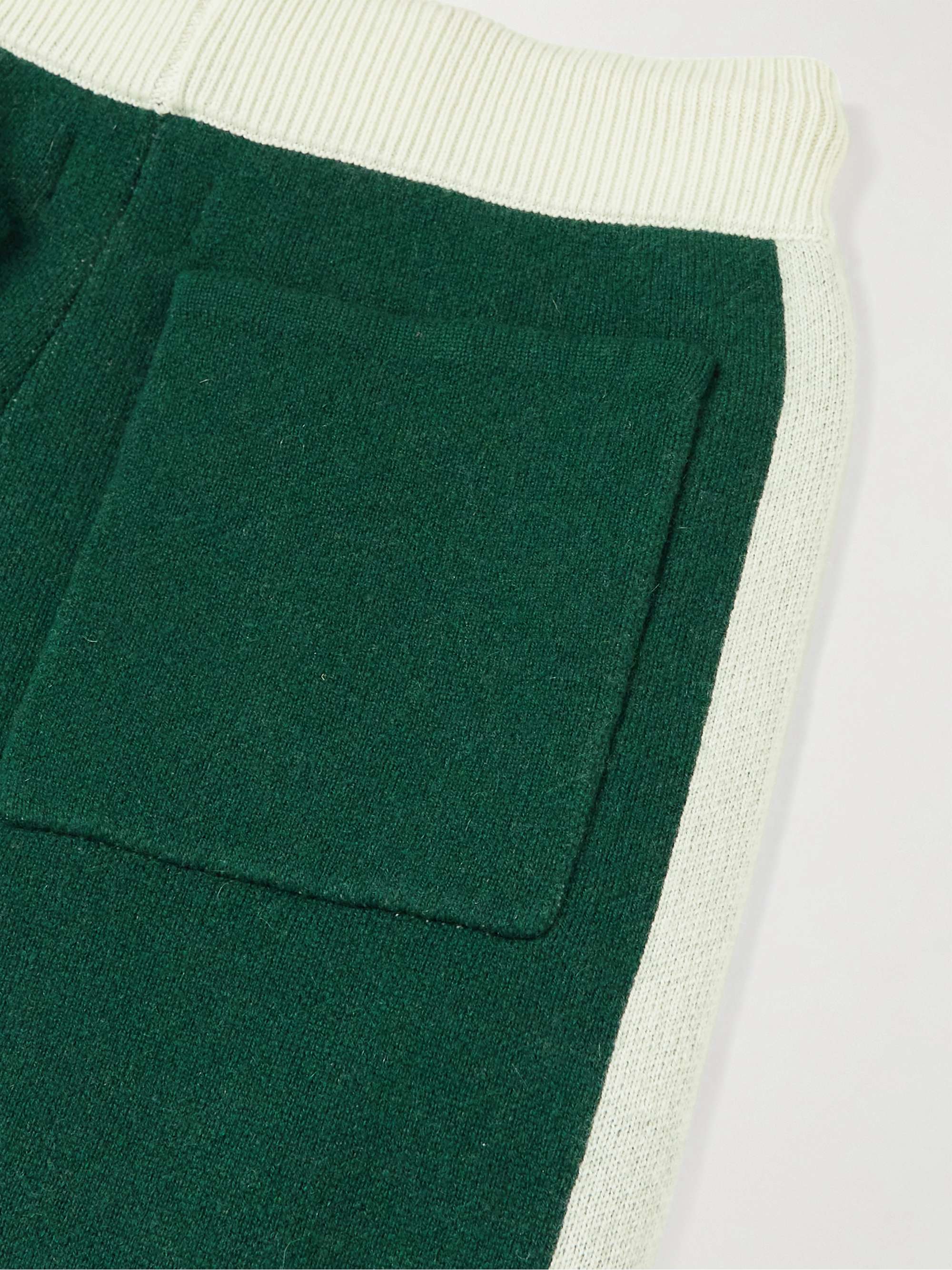 RHUDE Wine Club Logo-Embroidered Virgin Wool and Cashmere-Blend Track Pants