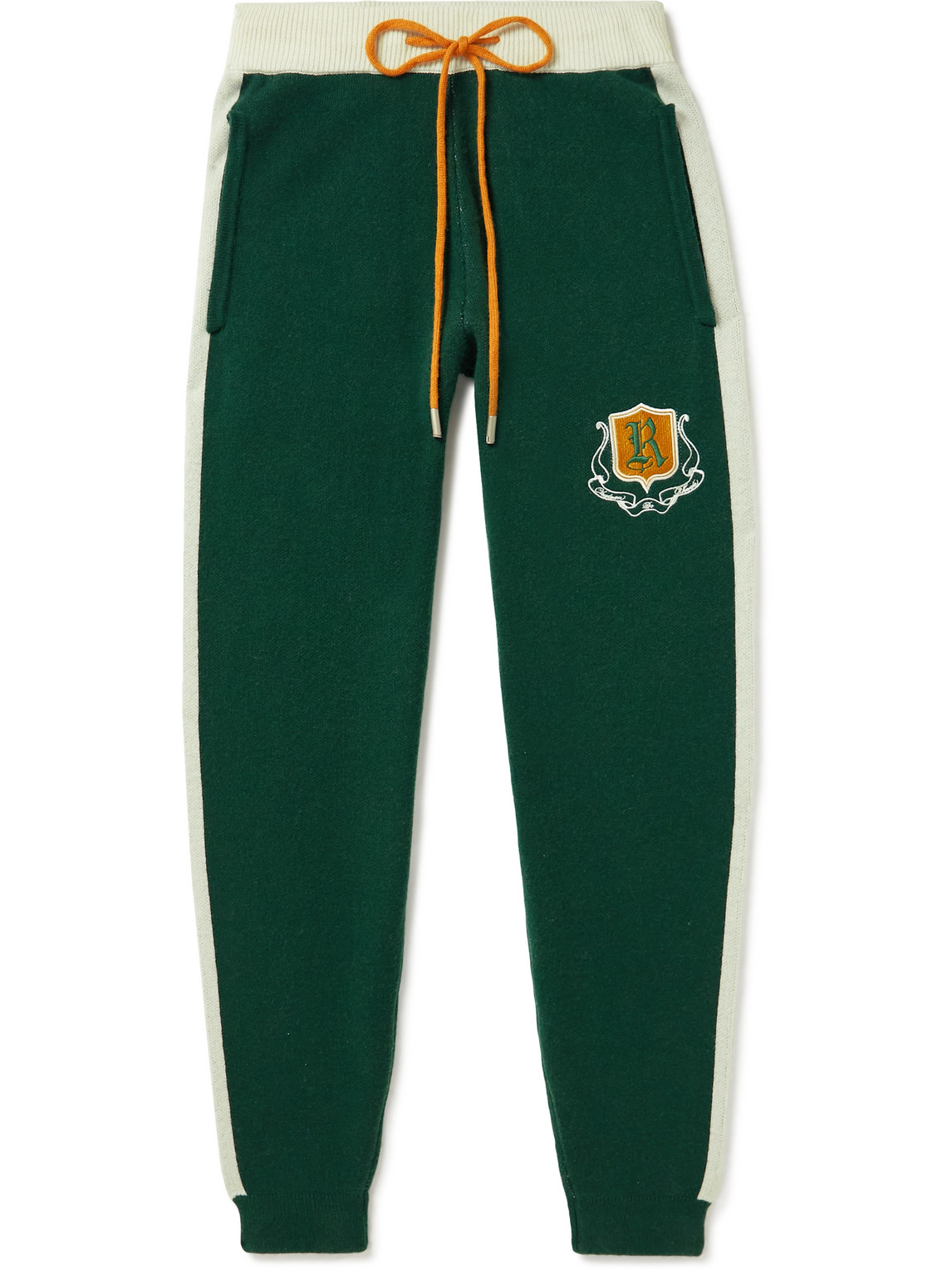 Wine Club Logo-Embroidered Virgin Wool and Cashmere-Blend Track Pants