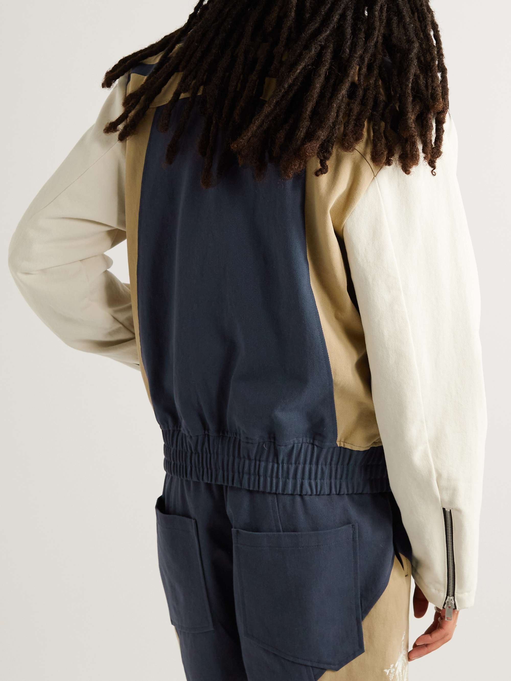 RHUDE Wine Club Logo-Appliquéd Cotton-Twill Blouson Jacket