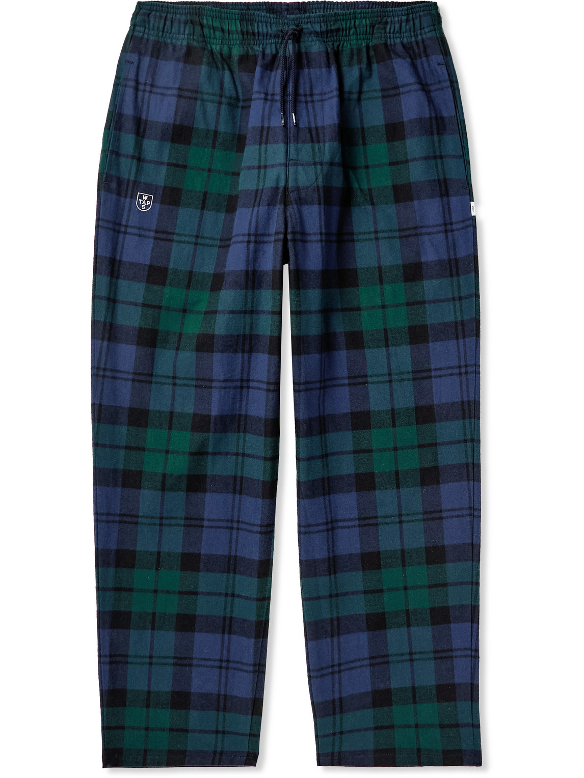 Wtaps Seagull 03 Appliquéd Cotton-flannel Drawstring Trousers In