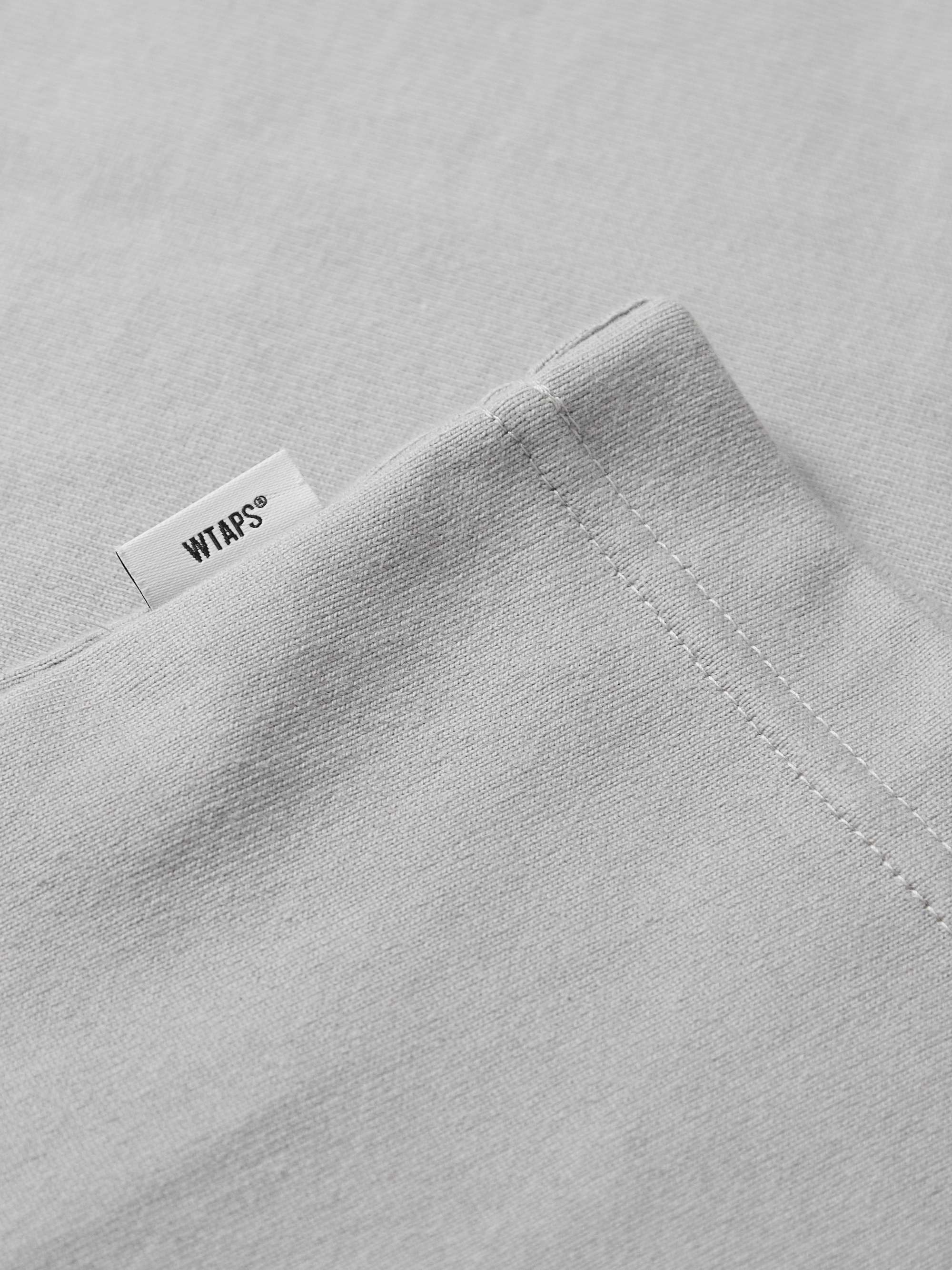 WTAPS® Ian Logo-Appliquéd Two-Tone Cotton-Blend Jersey T-Shirt