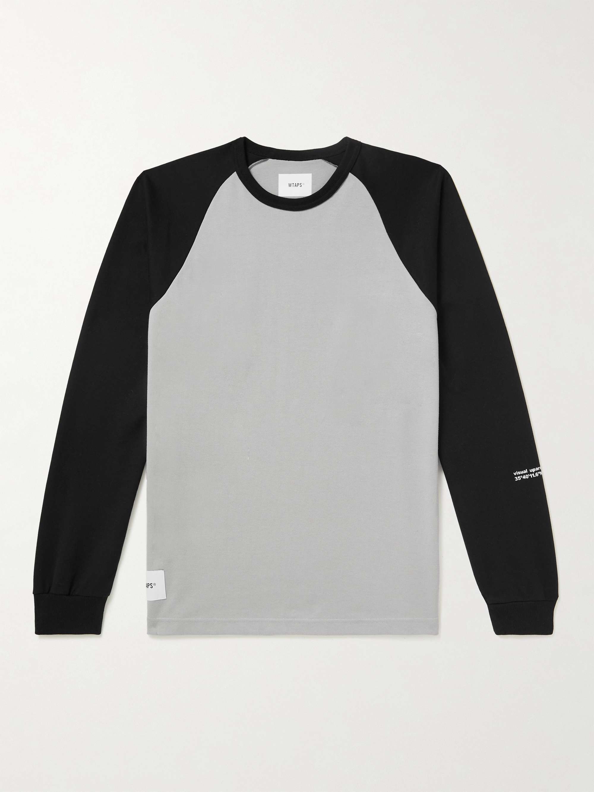 WTAPS® Ian Logo-Appliquéd Two-Tone Cotton-Blend Jersey T-Shirt