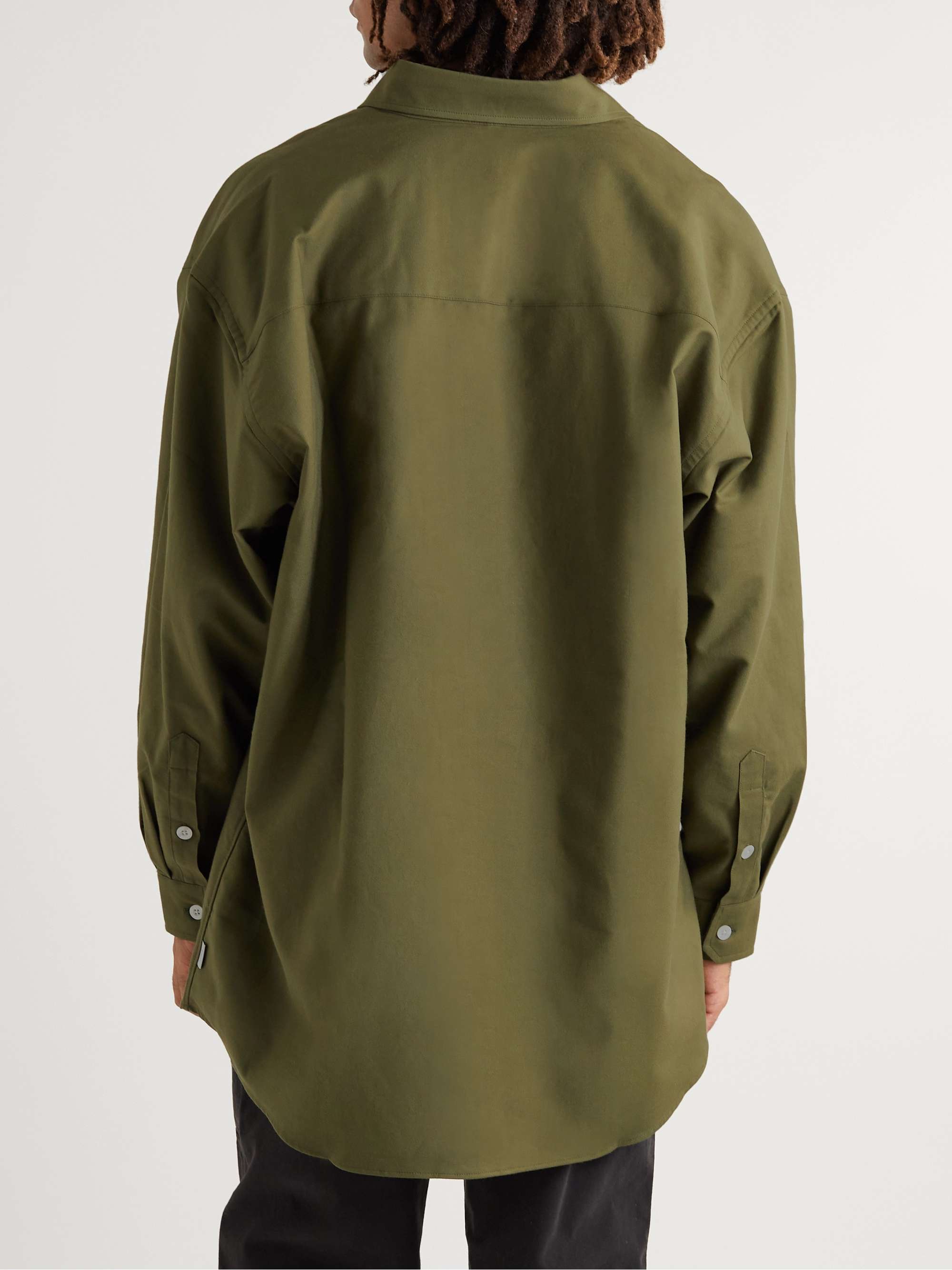 WTAPS® Button-Down Collar Embroidered Cotton-Oxford Shirt