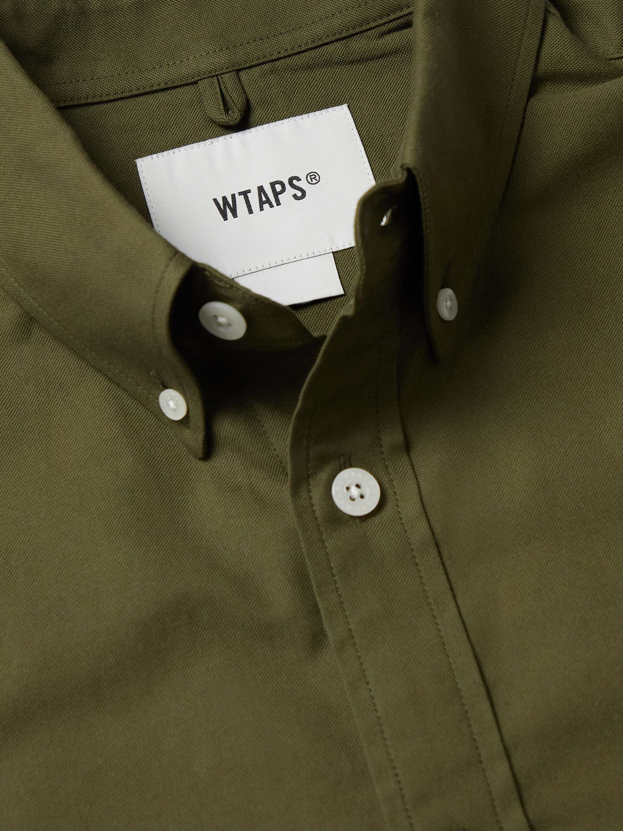 WTAPS® Button-Down Collar Embroidered Cotton-Oxford Shirt