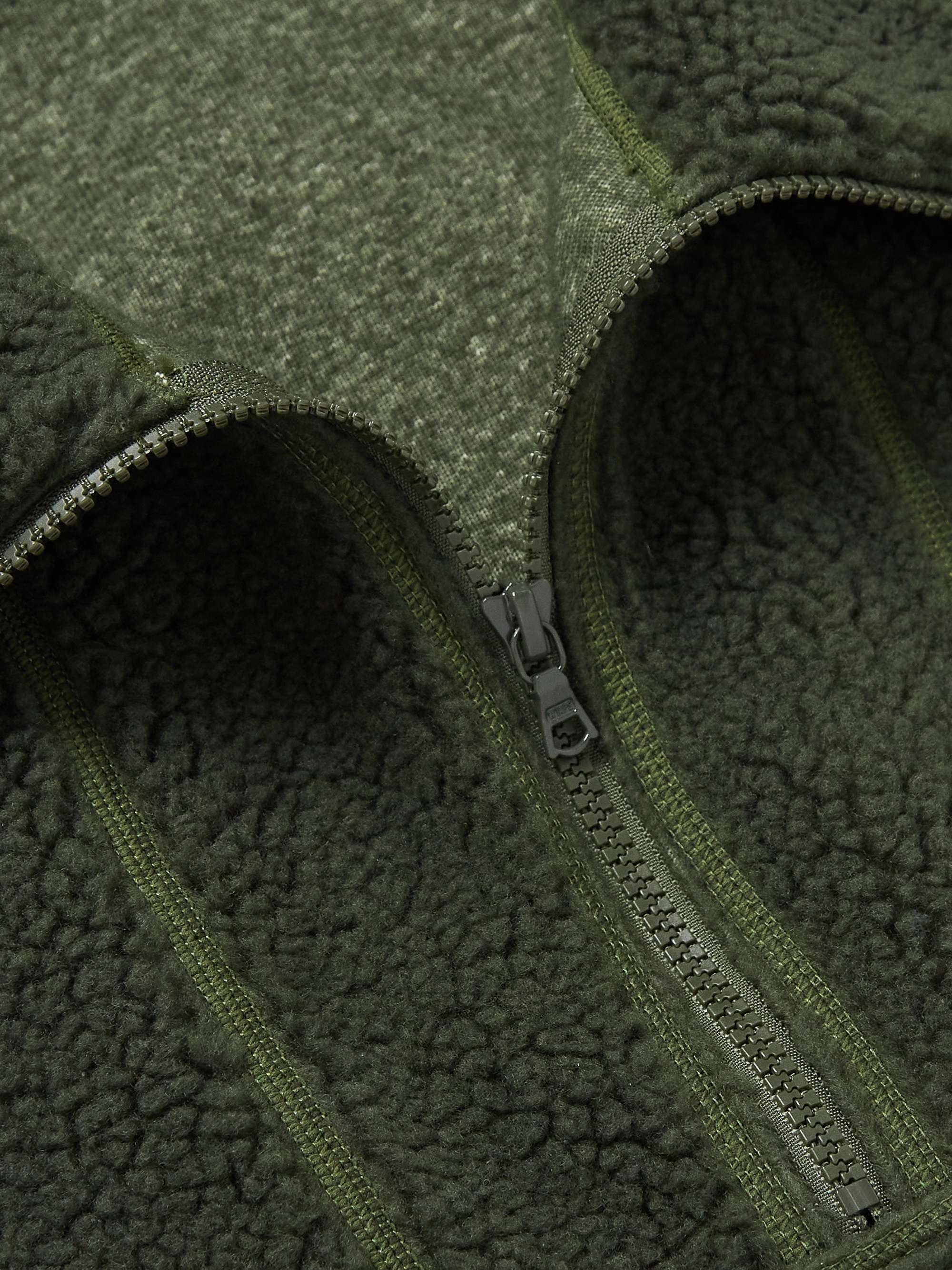 WTAPS® Logo-Appliquéd Embroidered Fleece Half-Zip Sweatshirt