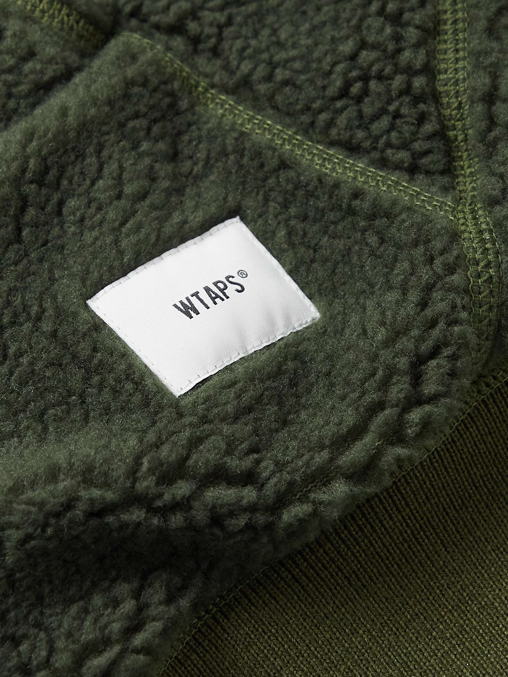 WTAPS® Logo-Appliquéd Embroidered Fleece Half-Zip Sweatshirt