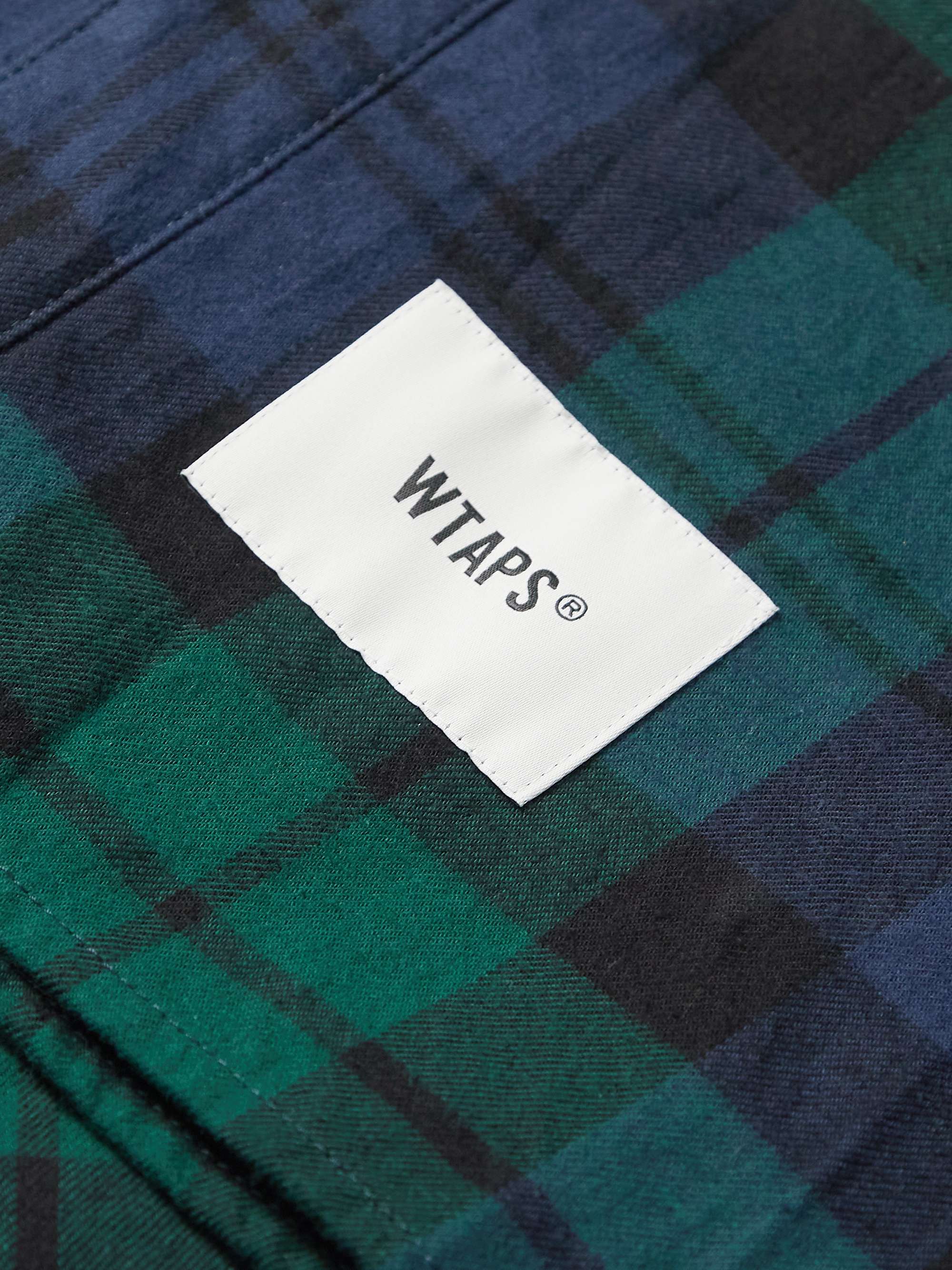 WTAPS® Logo-Appliquéd Checked Cotton-Flannel Shirt