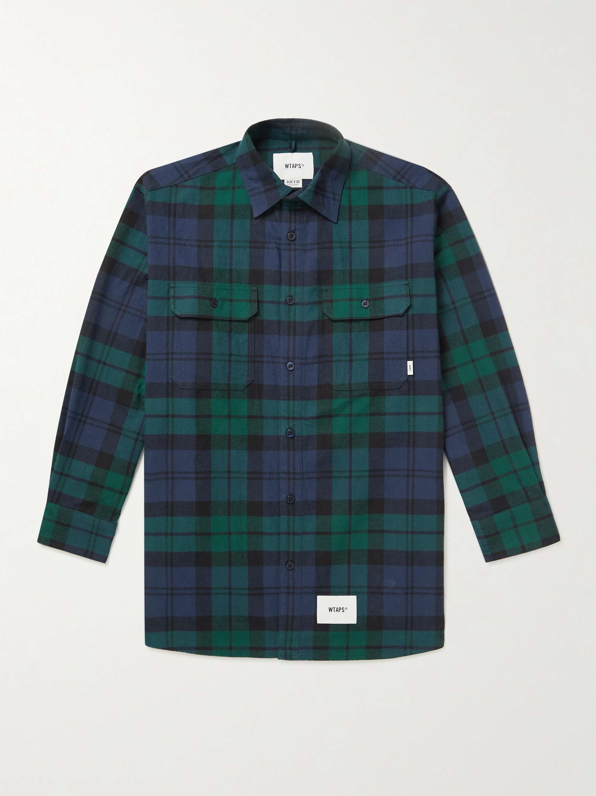 WTAPS® Logo-Appliquéd Checked Cotton-Flannel Shirt for Men | MR PORTER