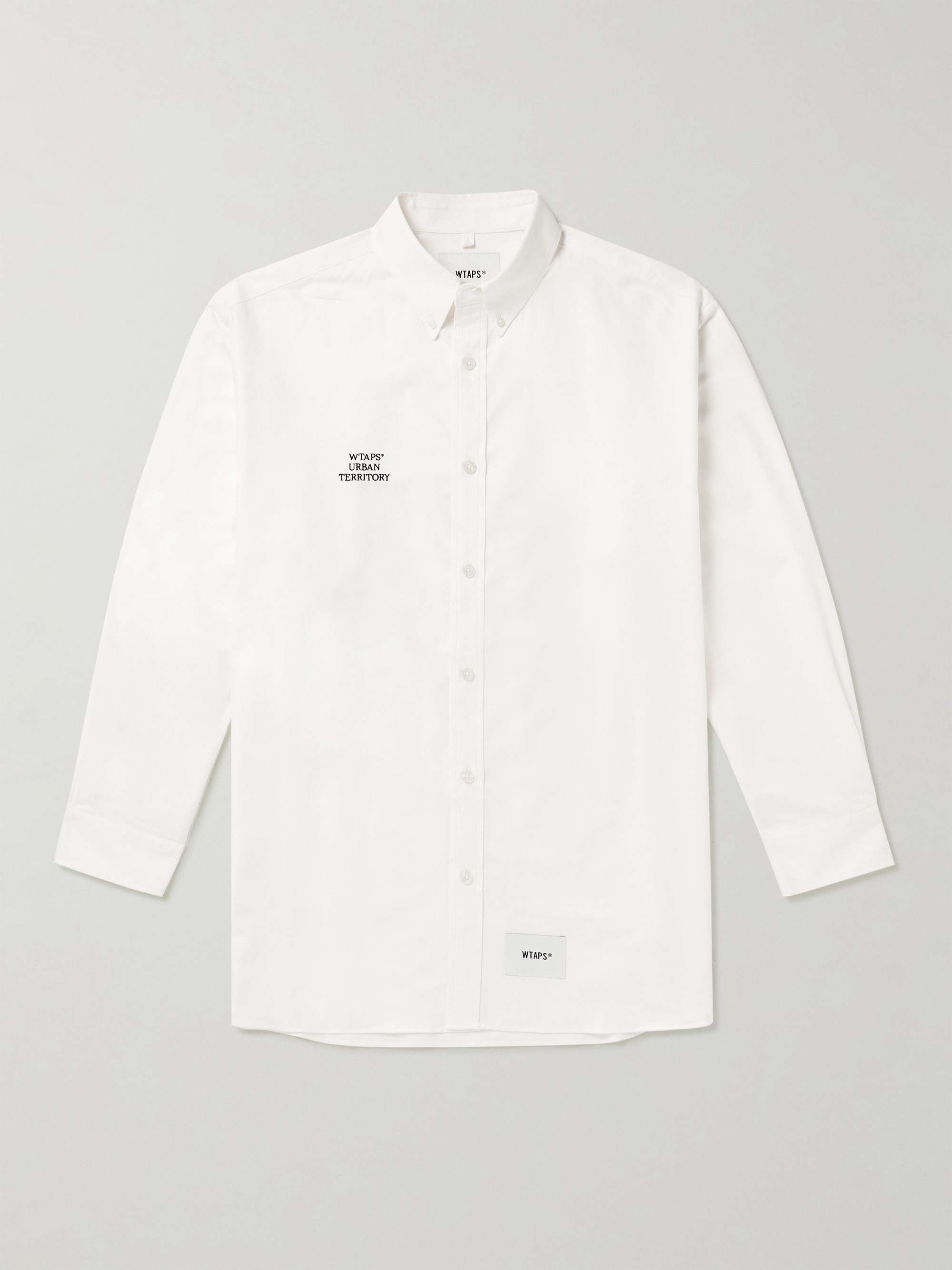 WTAPS® Button-Down Collar Embroidered Cotton-Oxford Shirt