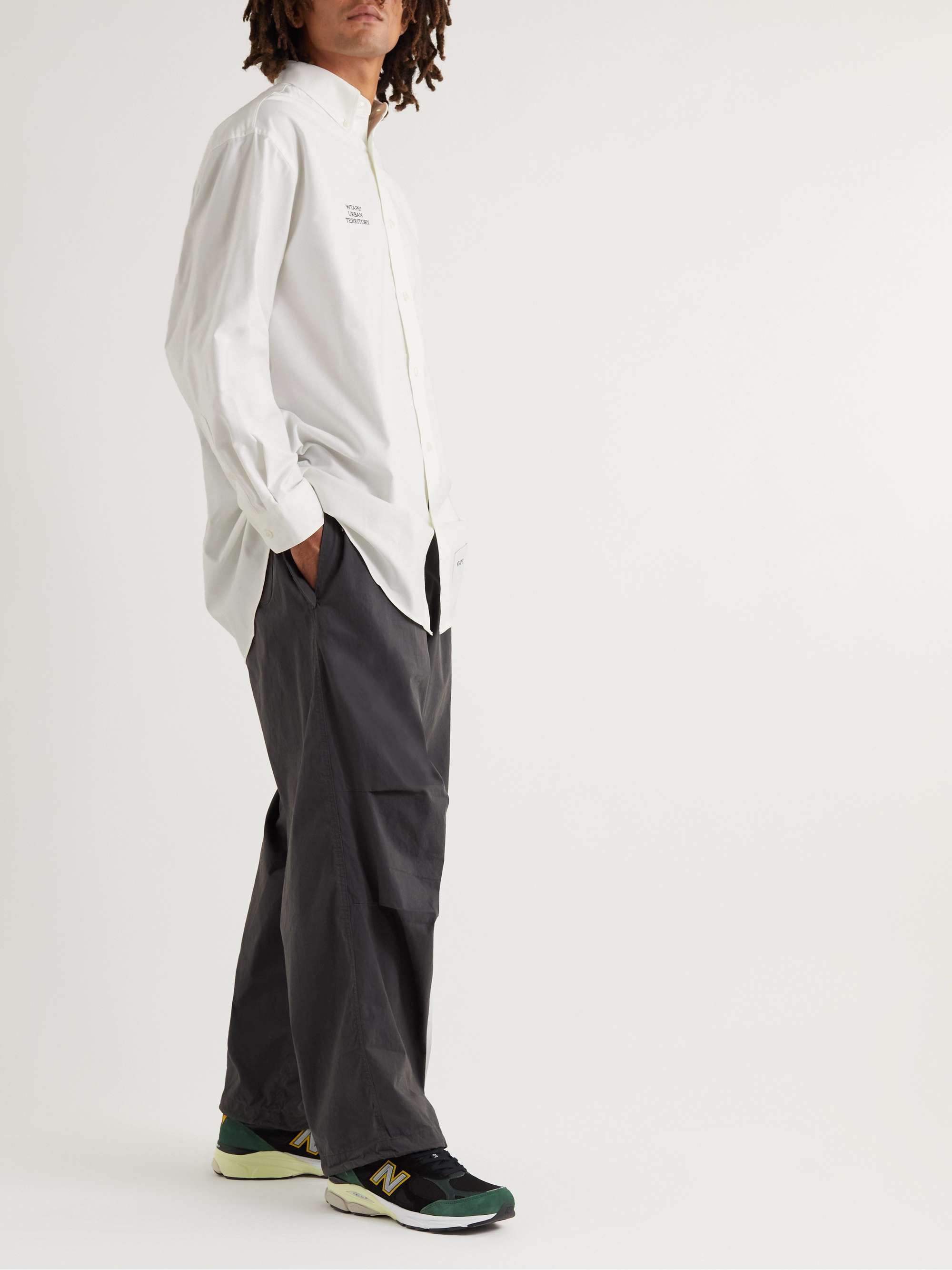WTAPS® Button-Down Collar Embroidered Cotton-Oxford Shirt