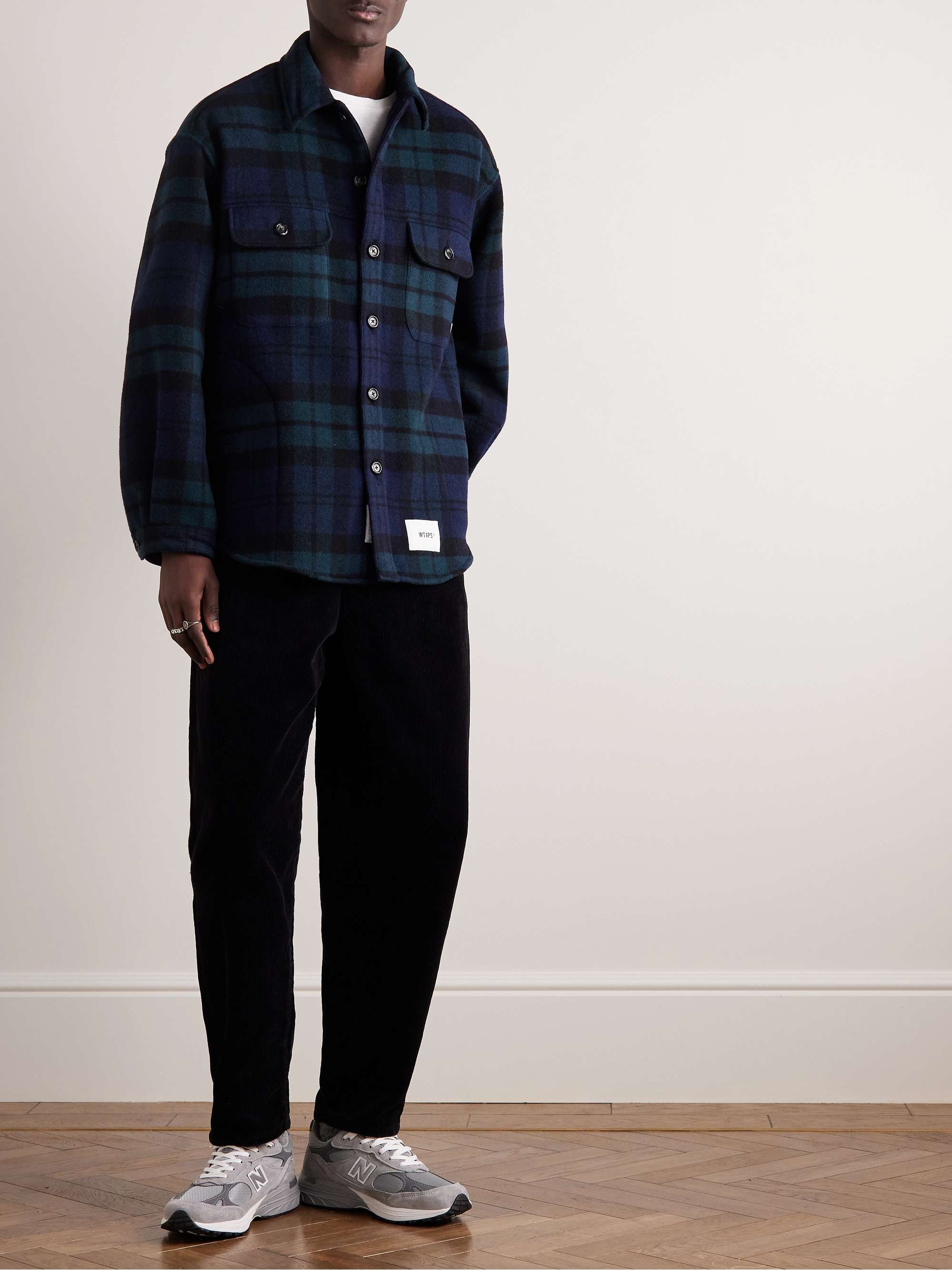 WTAPS® Oversized Checked Wool Blend Flannel Jacket for Men   MR PORTER