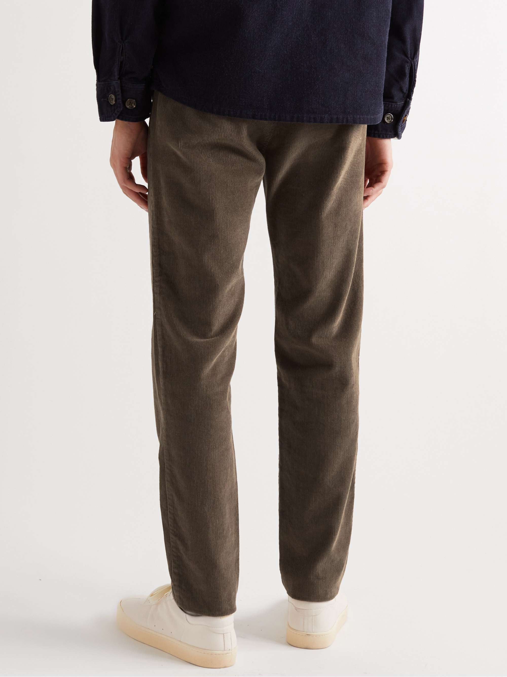 HARTFORD Tanker Straight-Leg Cotton-Corduroy Drawstring Trousers