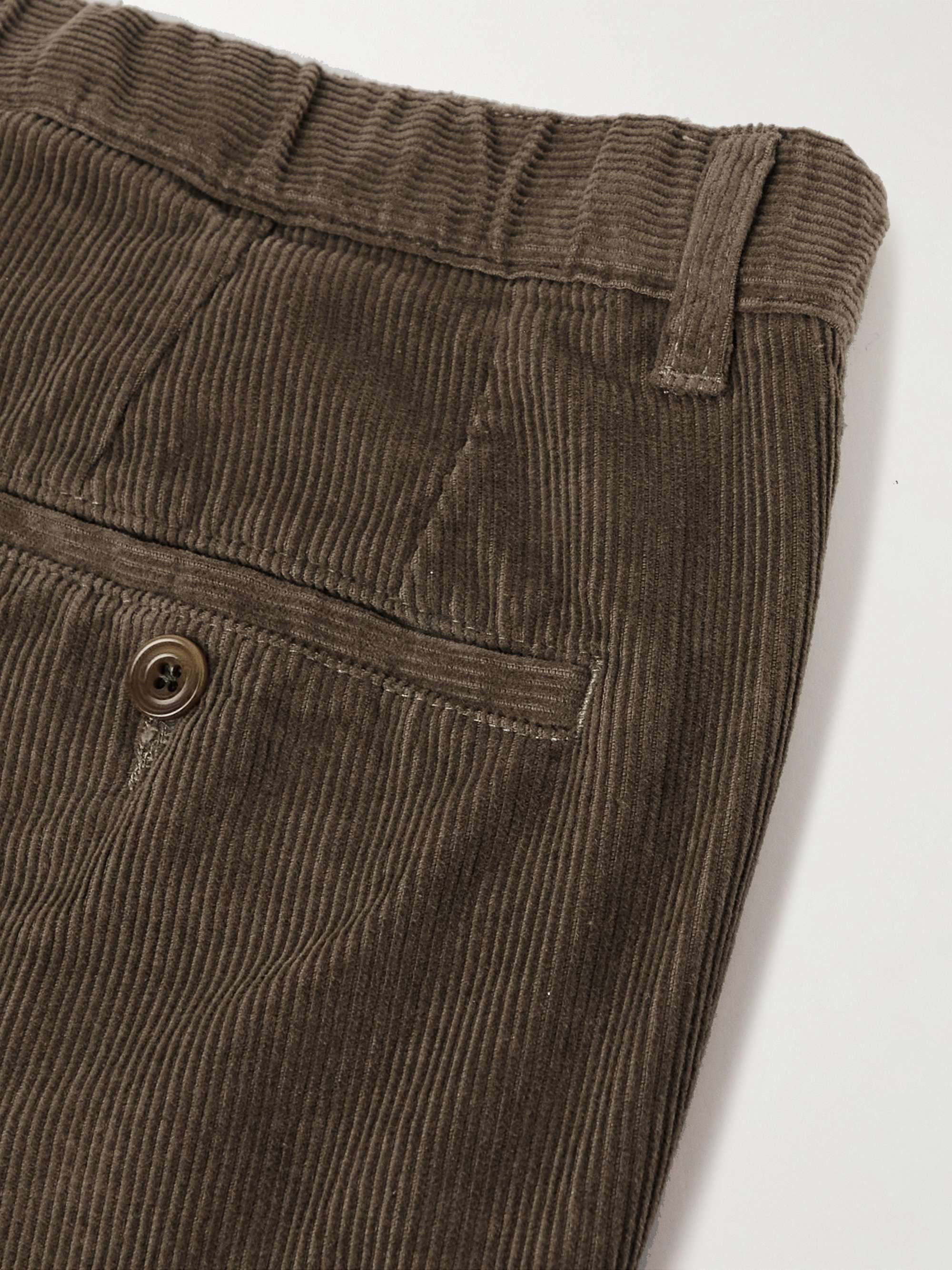HARTFORD Tanker Straight-Leg Cotton-Corduroy Drawstring Trousers