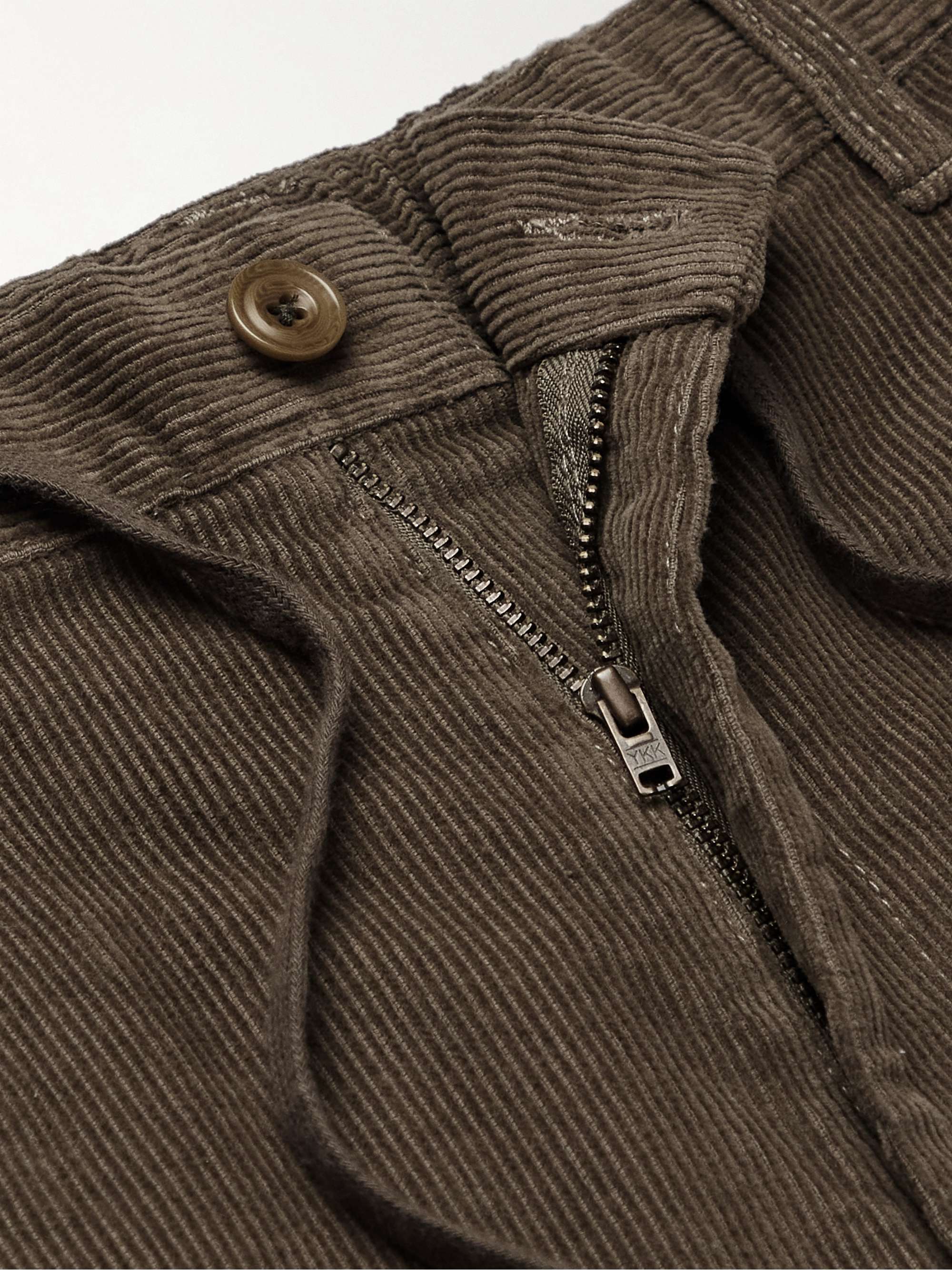 HARTFORD Tanker Straight-Leg Cotton-Corduroy Drawstring Trousers